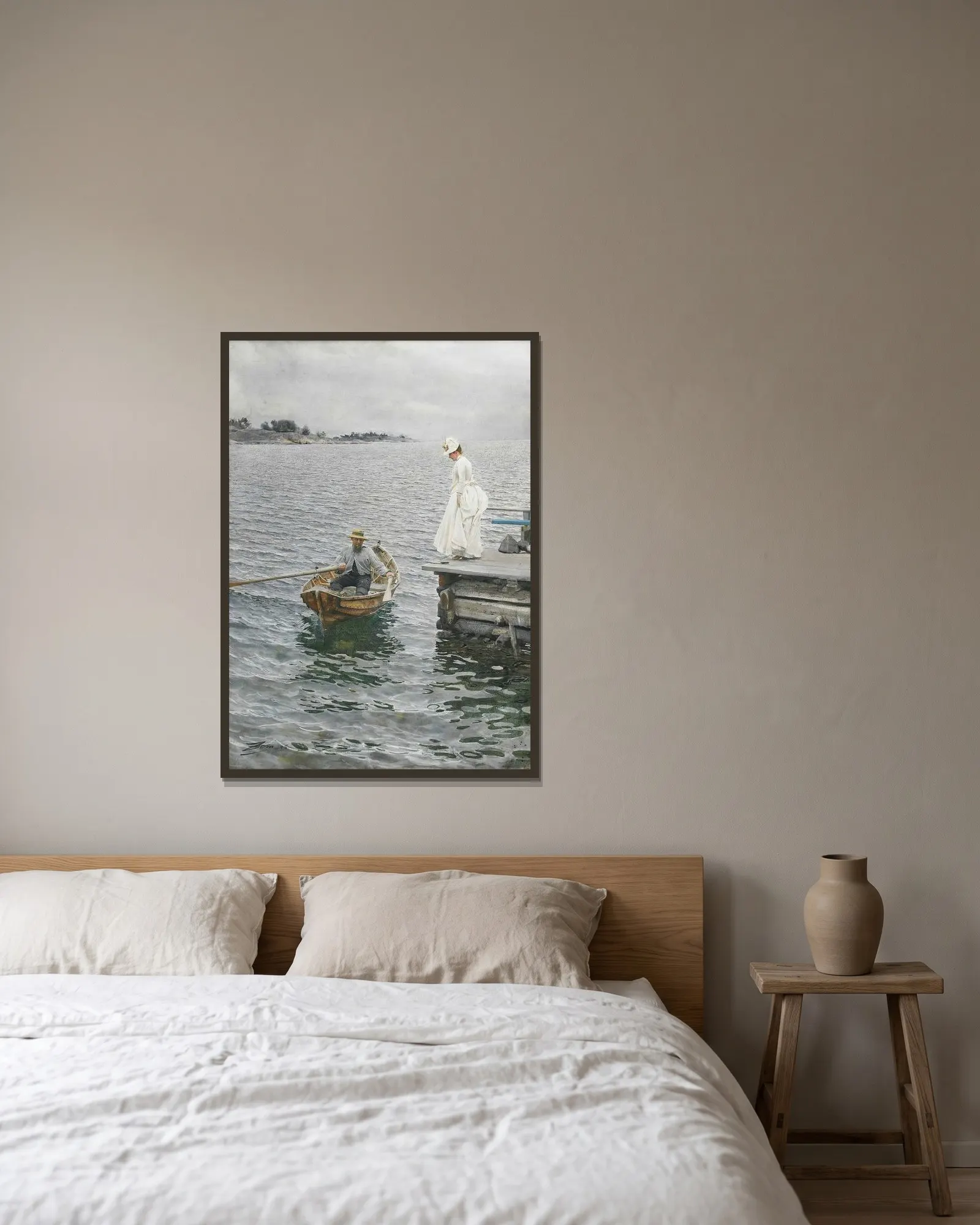 Sommarnöje av Anders Zorn inramad på en vägg