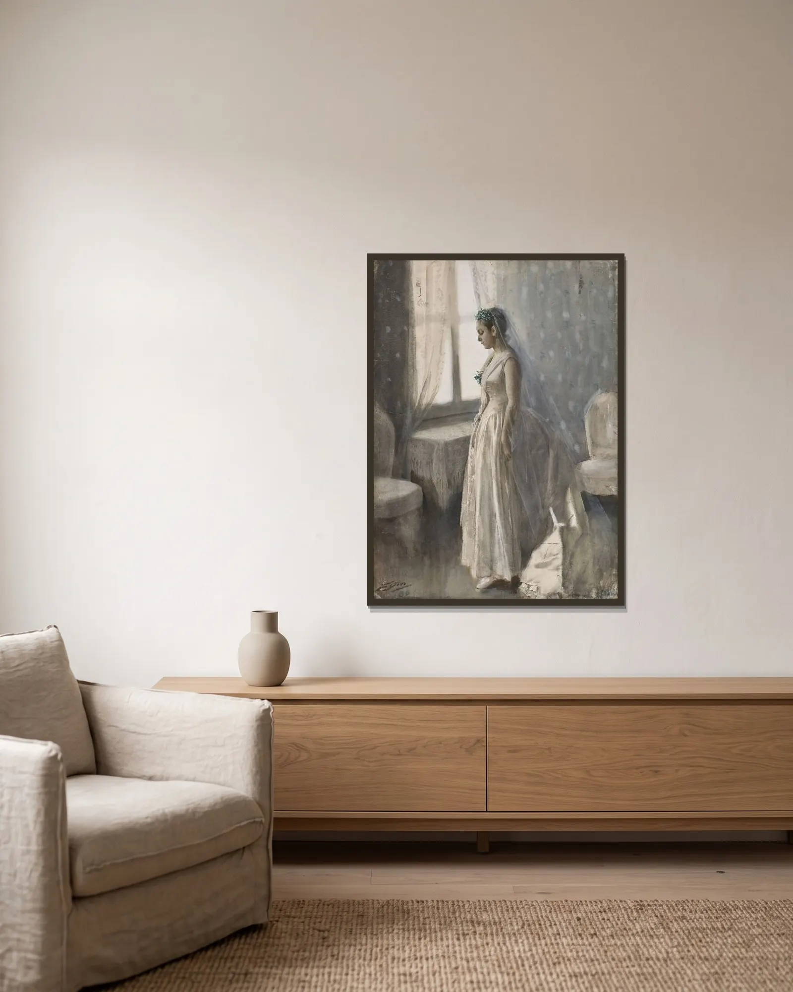 Bruden av Anders Zorn inramad på en vägg