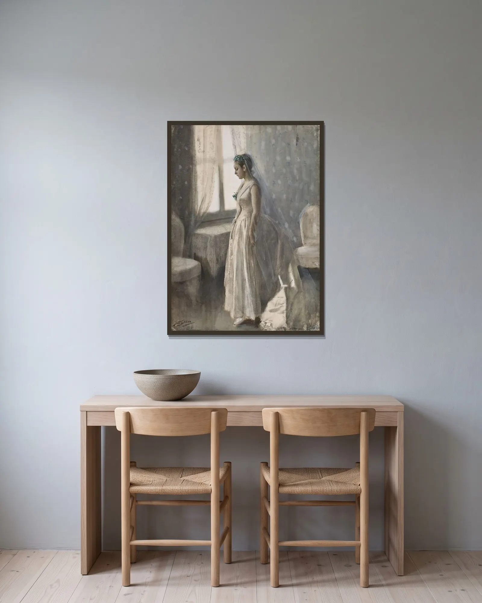 Bruden av Anders Zorn inramad på en vägg