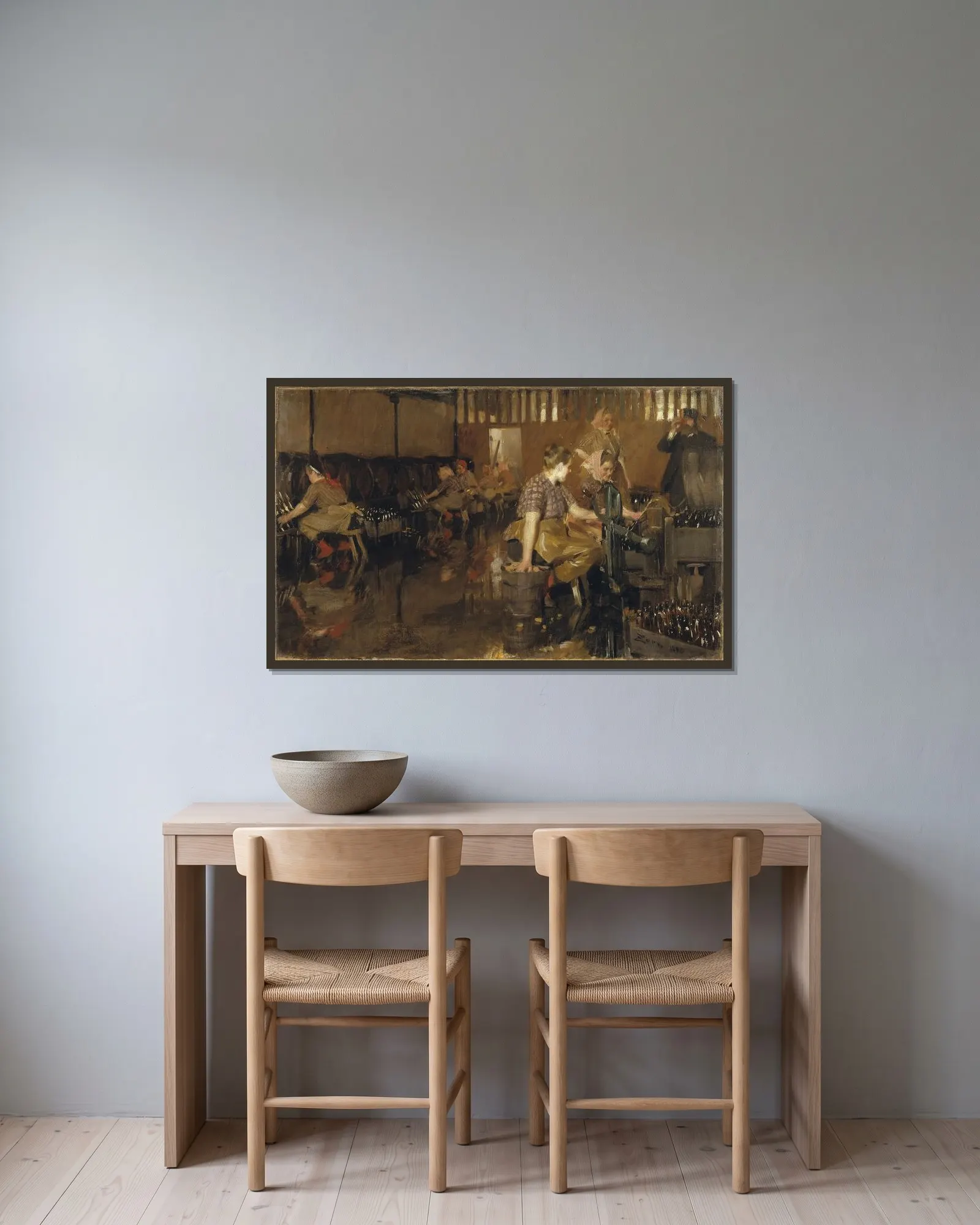 Lilla bryggeriet av Anders Zorn inramad på en vägg