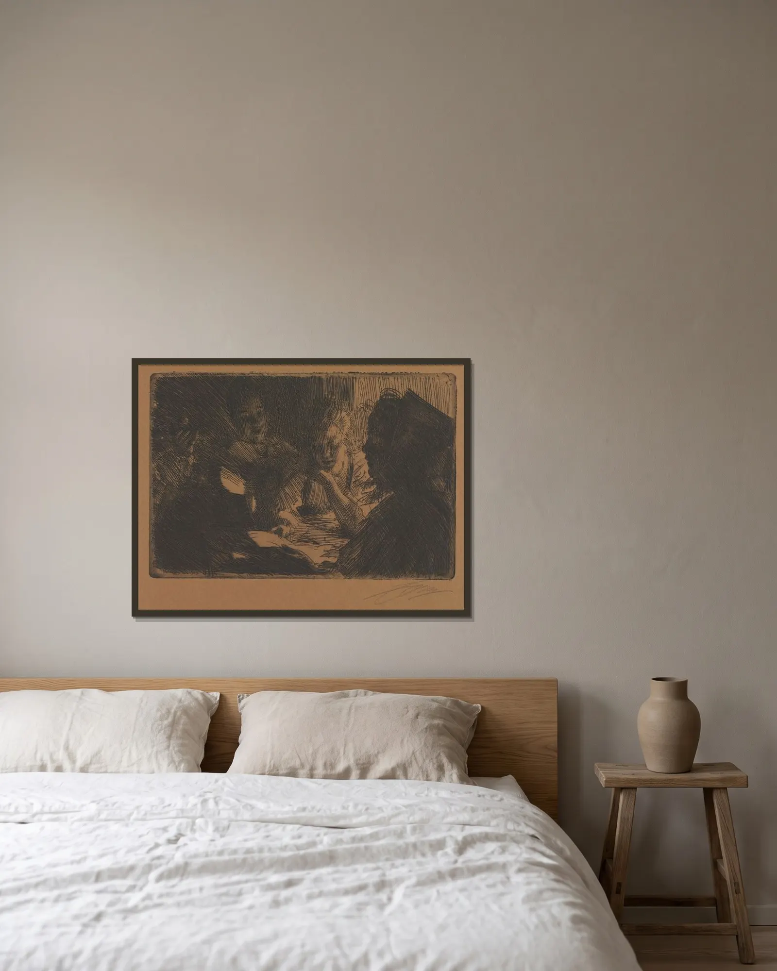 Den nya balladen av Anders Zorn inramad på en vägg