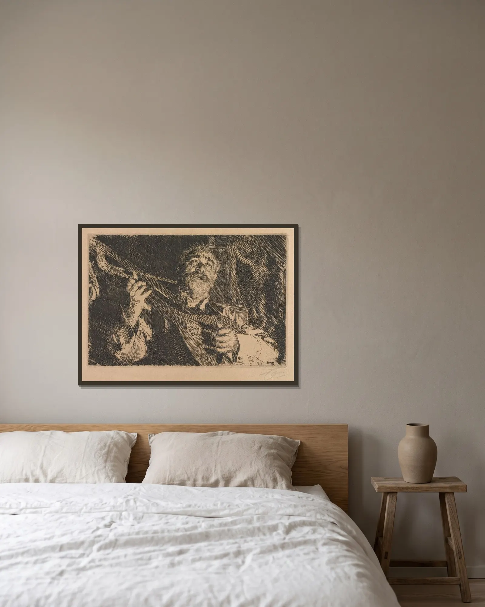 Vicke av Anders Zorn inramad på en vägg