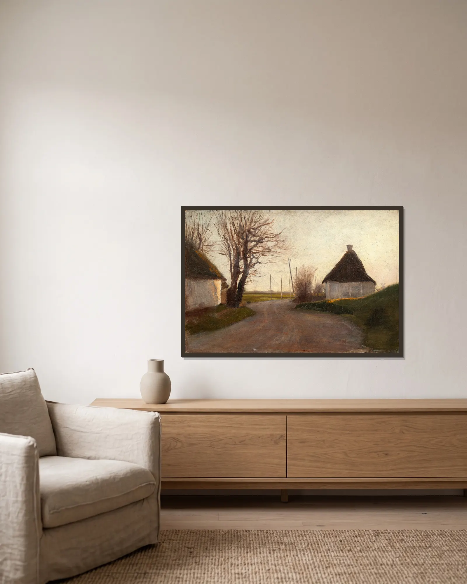 Landscape av Laurits Andersen Ring inramad på en vägg