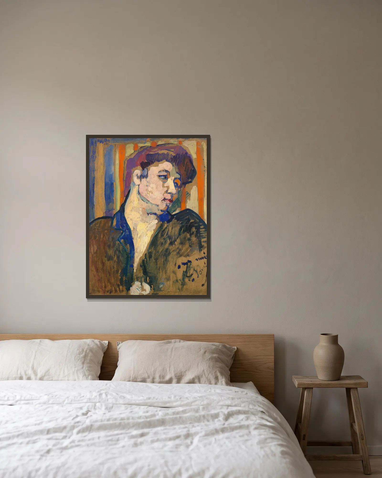Buste de femme av André Derain inramad på en vägg