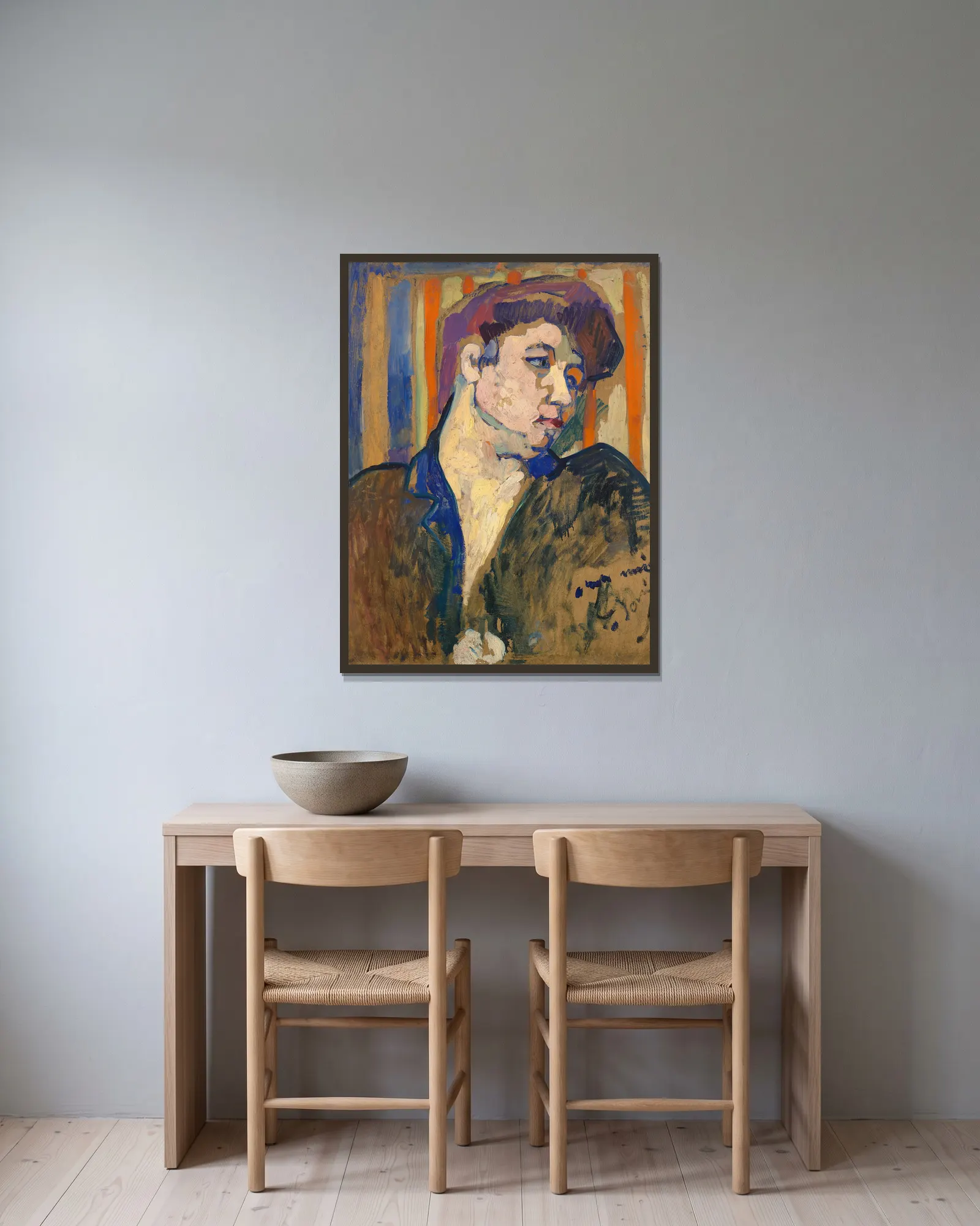 Buste de femme av André Derain inramad på en vägg
