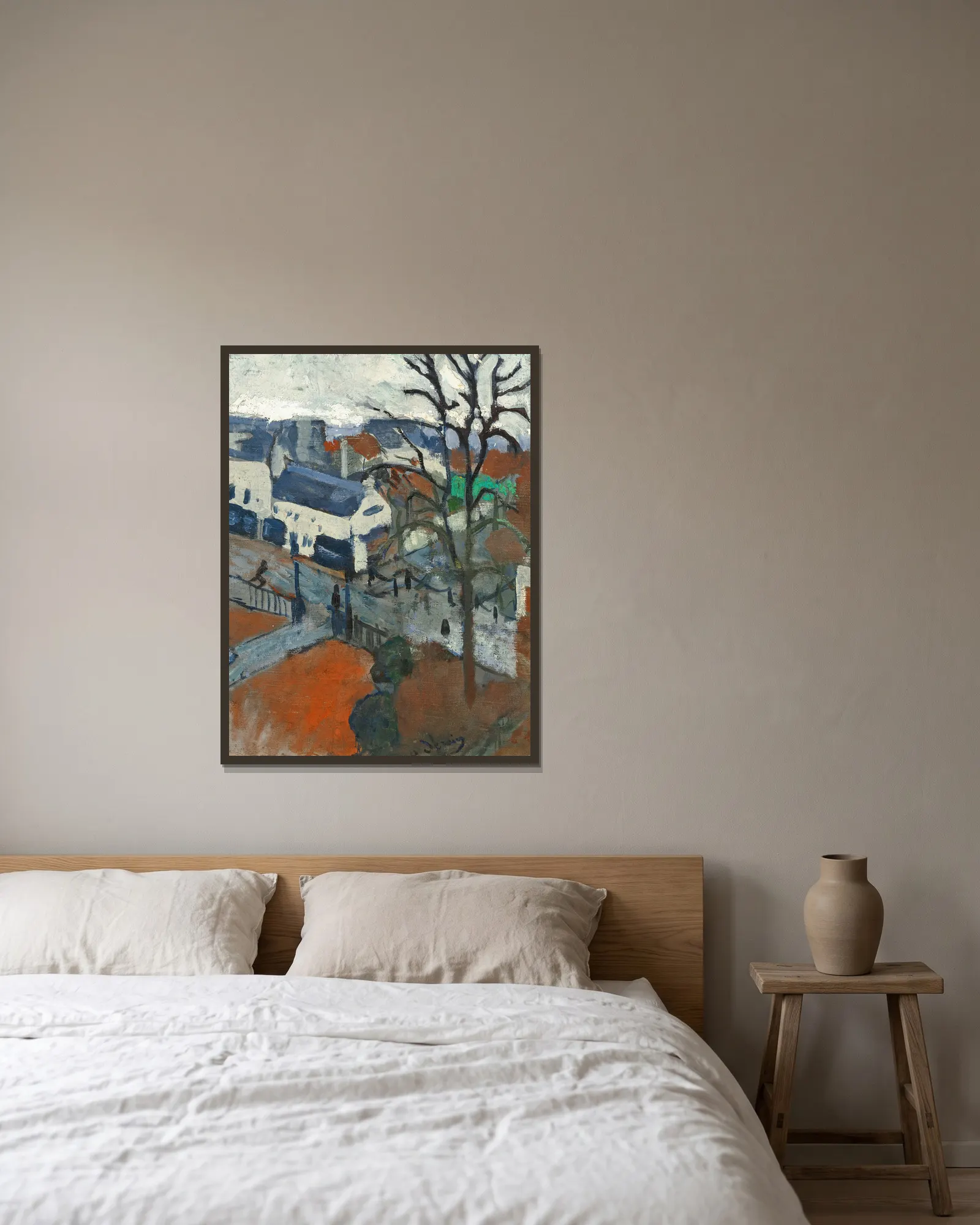 Chatou sous la pluie av André Derain inramad på en vägg