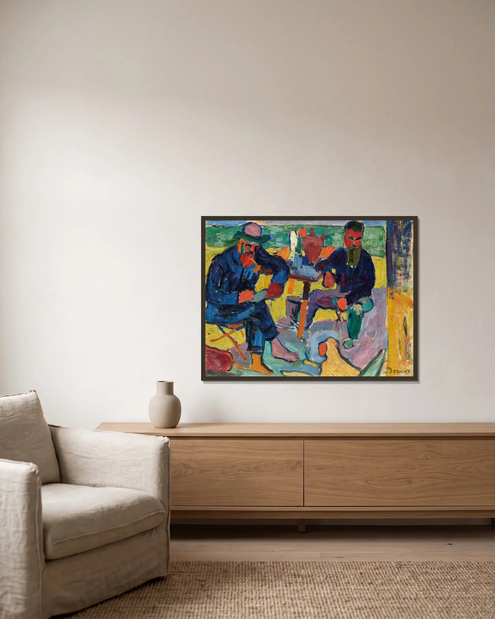 Matisse et Terrus av André Derain inramad på en vägg
