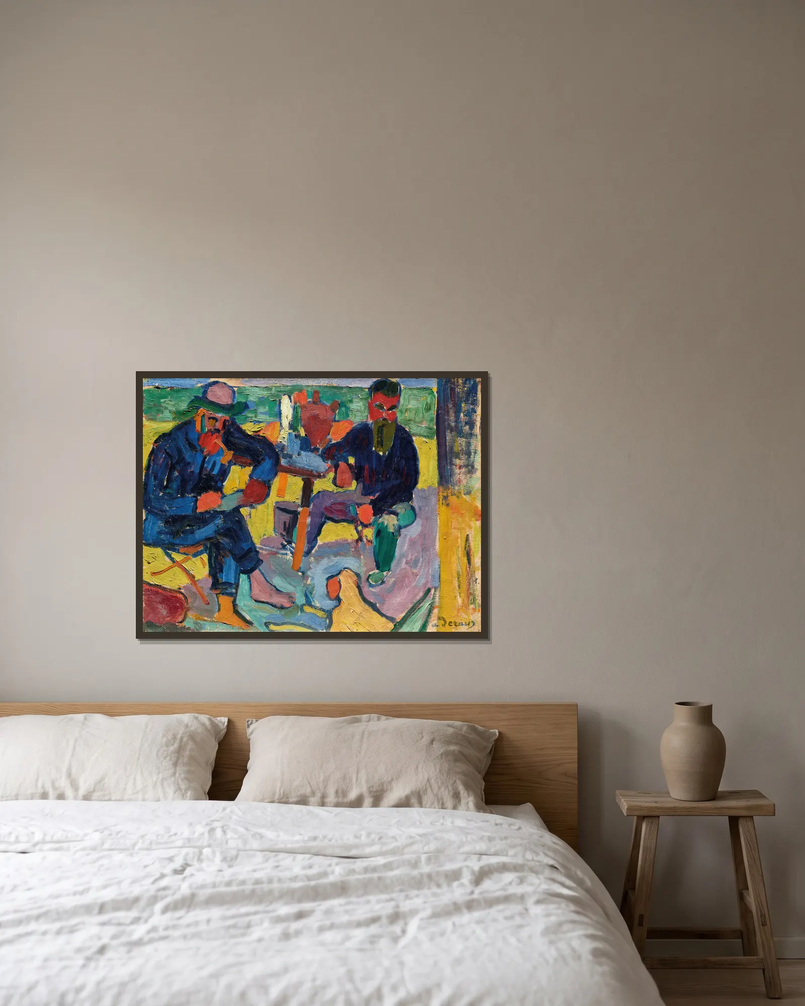 Matisse et Terrus av André Derain inramad på en vägg