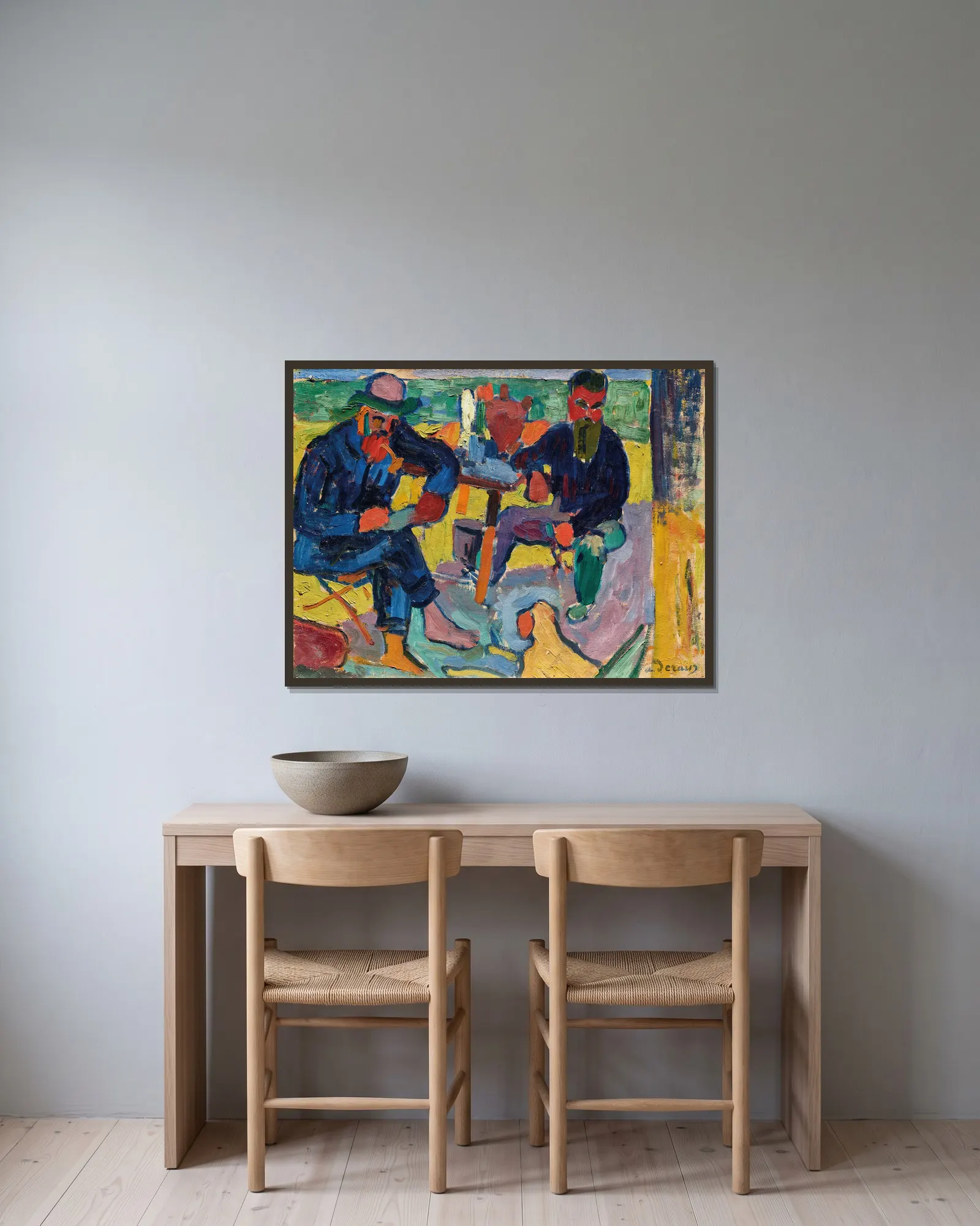 Matisse et Terrus av André Derain inramad på en vägg