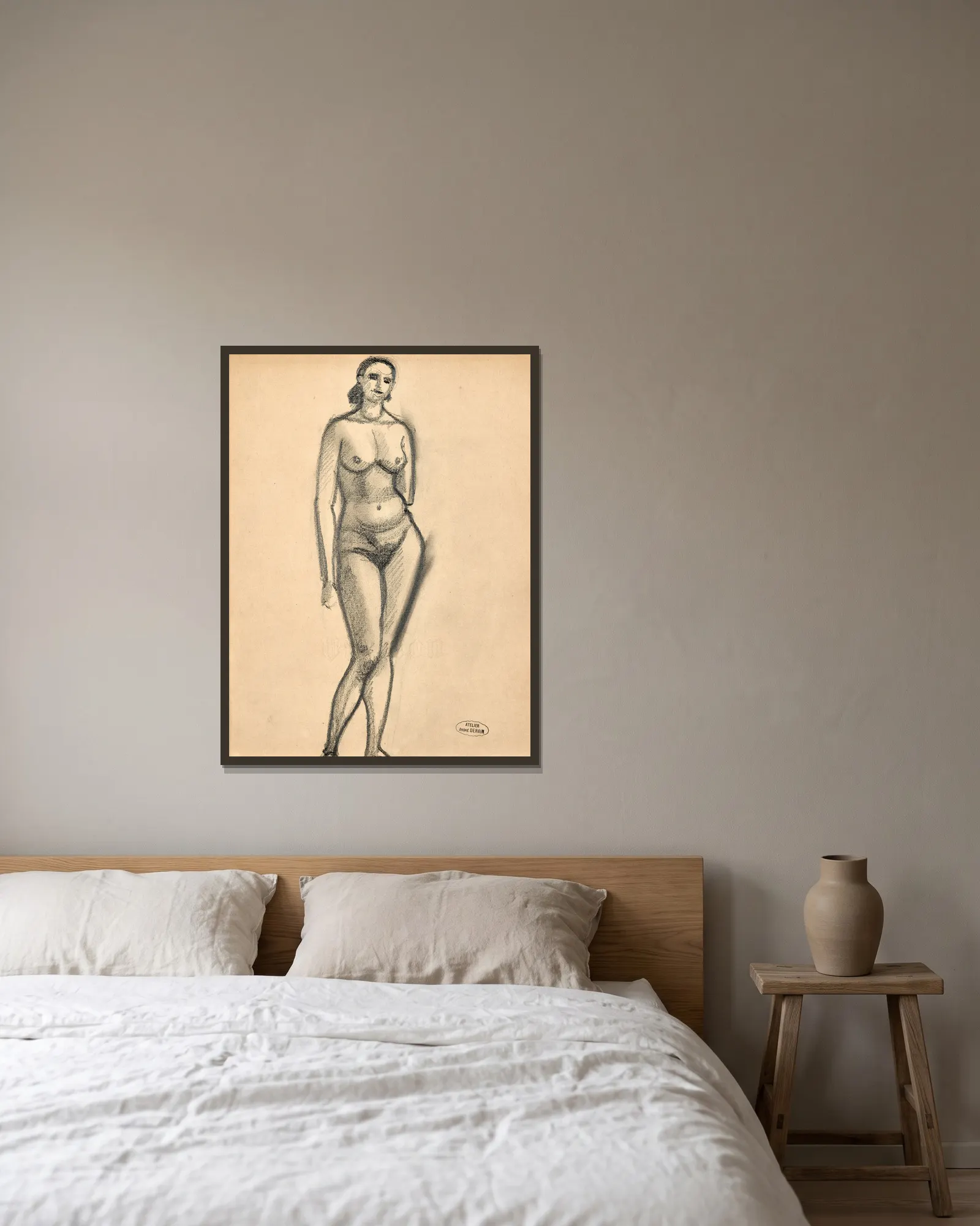 Nu debout av André Derain inramad på en vägg