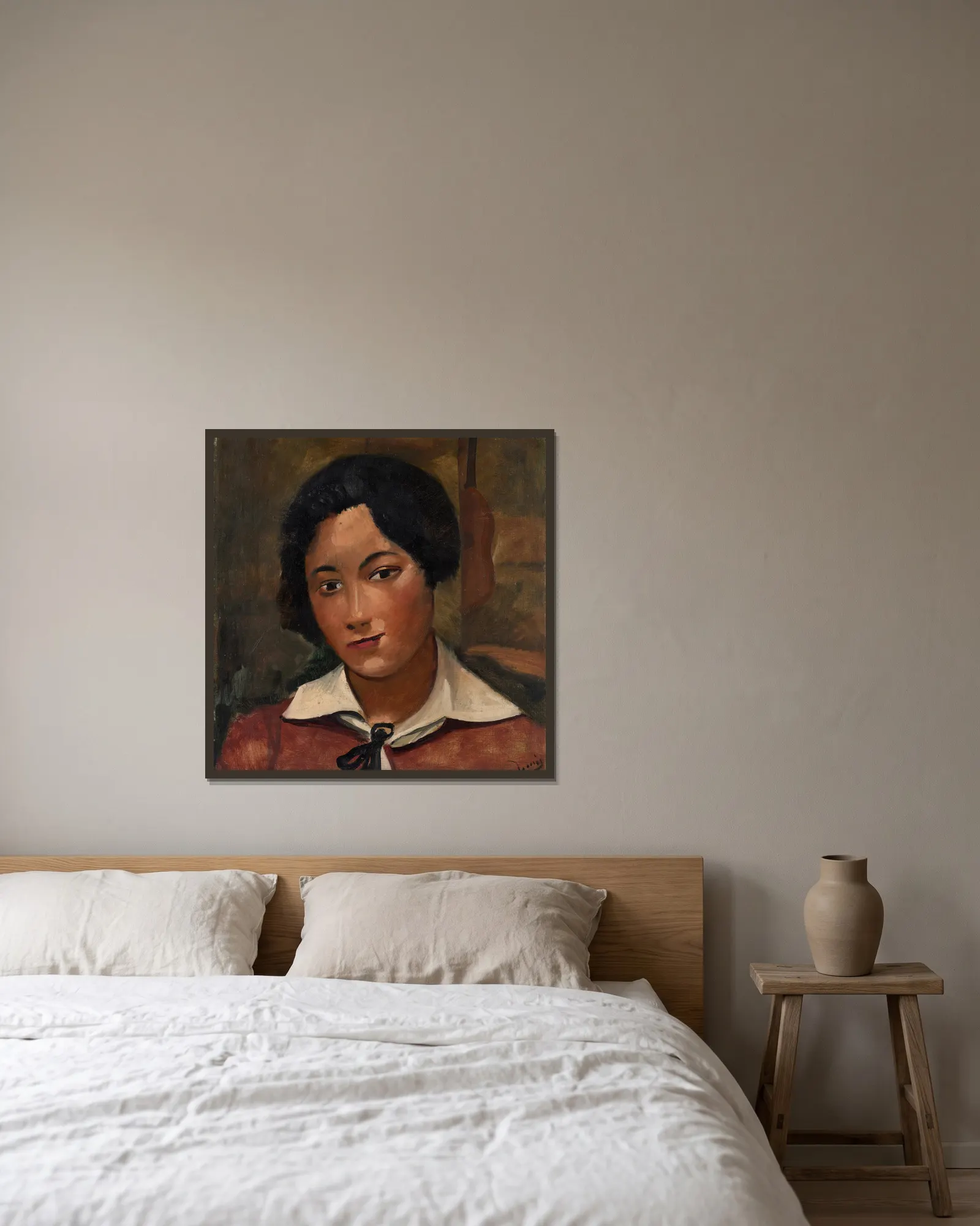 Portrait de femme av André Derain inramad på en vägg
