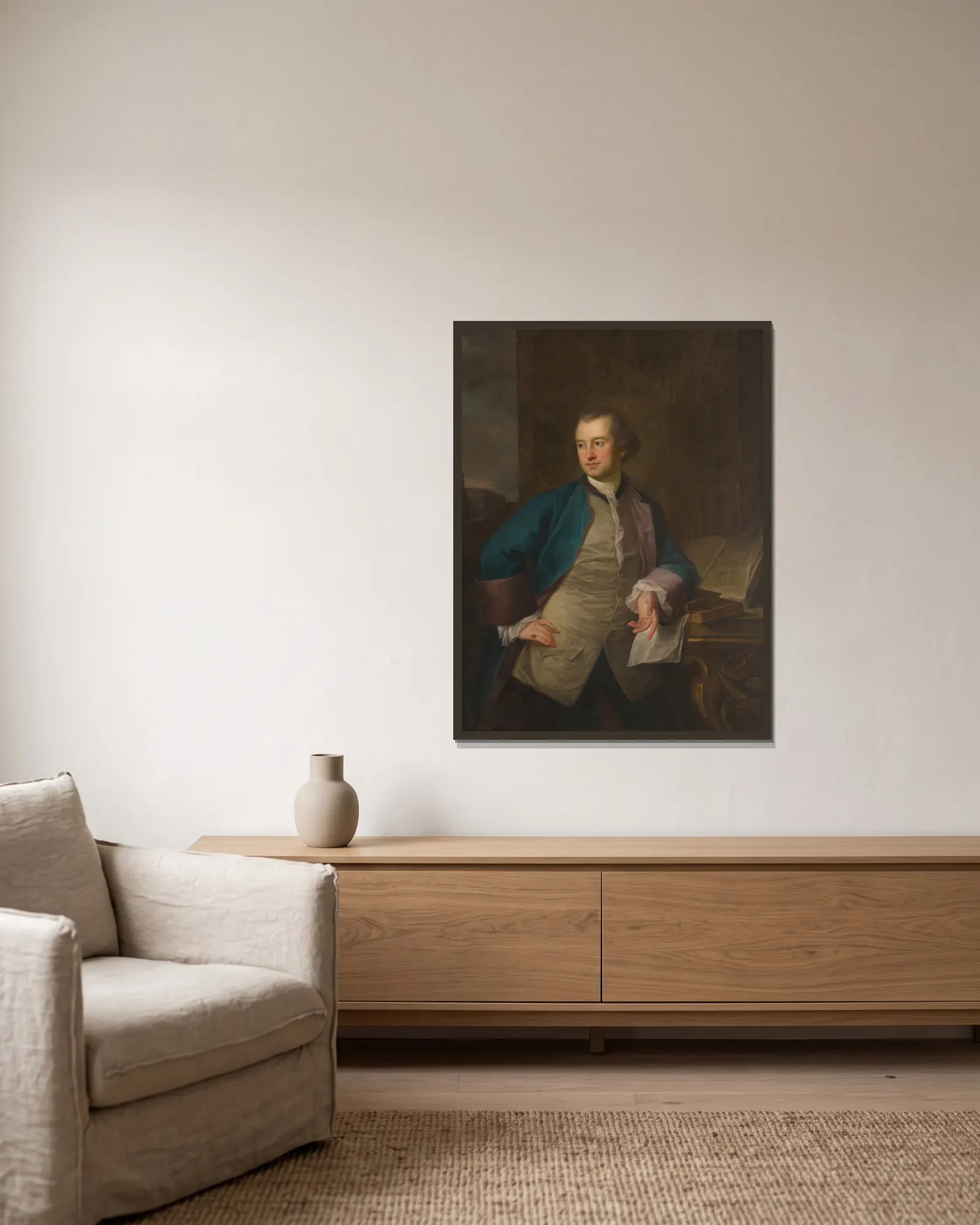 John Morgan av Angelica Kauffmann inramad på en vägg