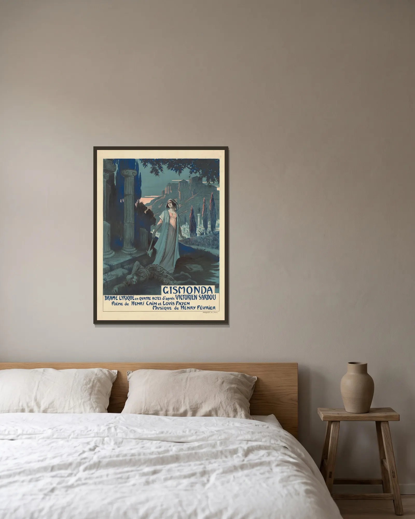 Gismonda, 1919 – nr 2 av Georges Antoine Rochegrosse inramad på en vägg