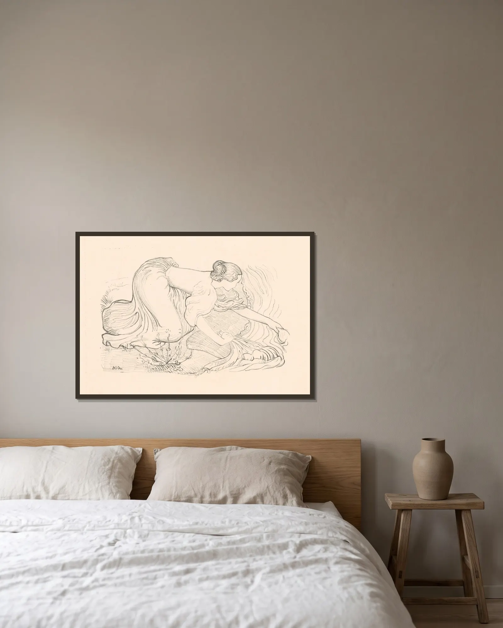 Laveuse av Aristide Maillol inramad på en vägg