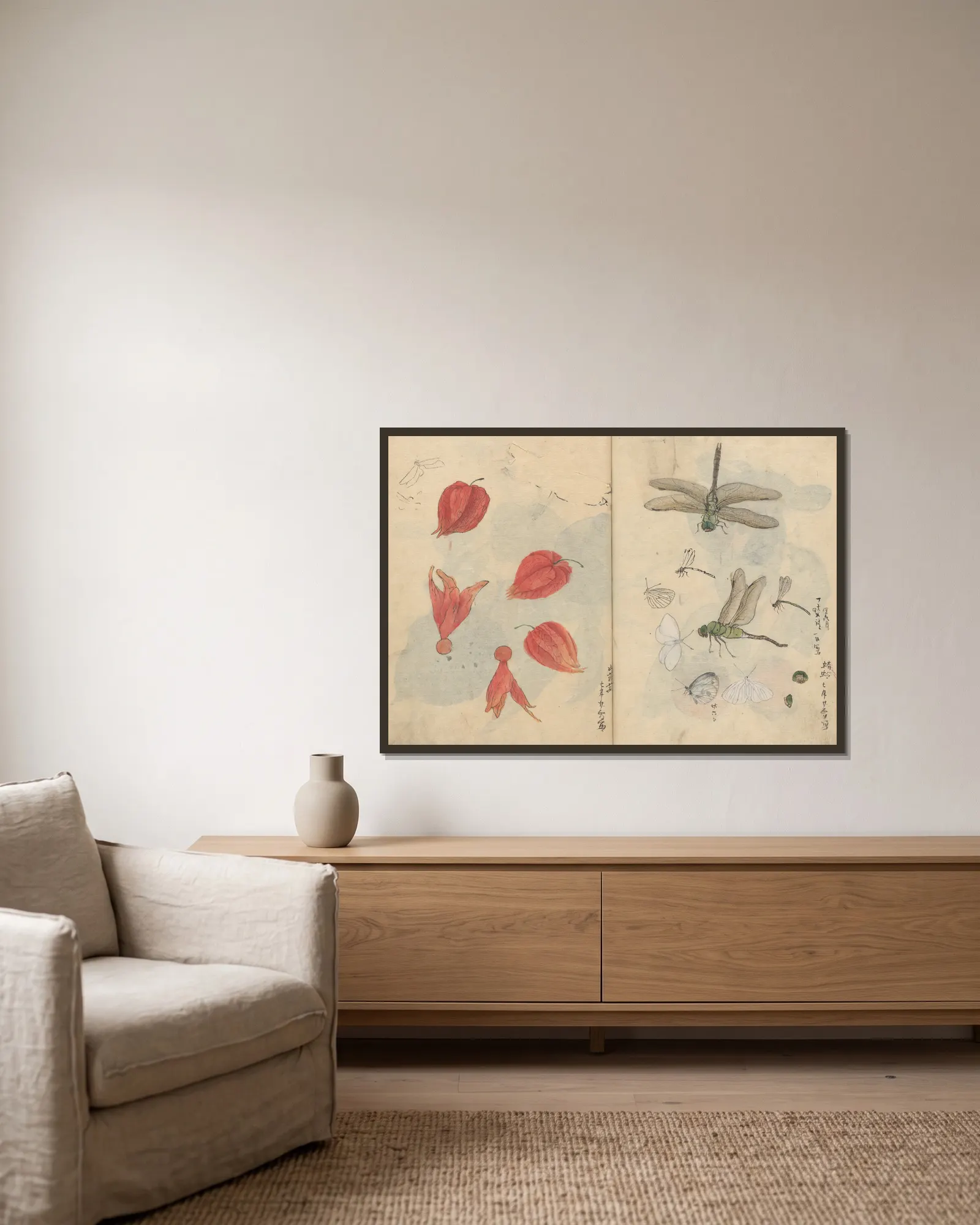 Sketchbook Pl.076 av Ariyoshi Kondo inramad på en vägg