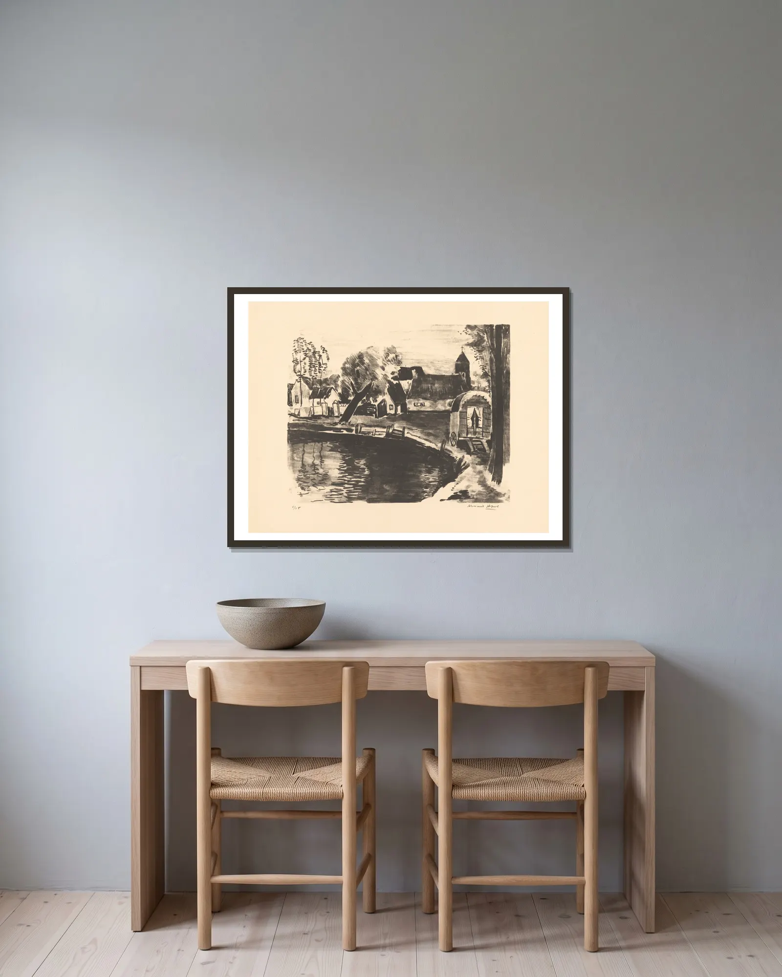 Paysage à Eikenvliet av Armand Apol inramad på en vägg