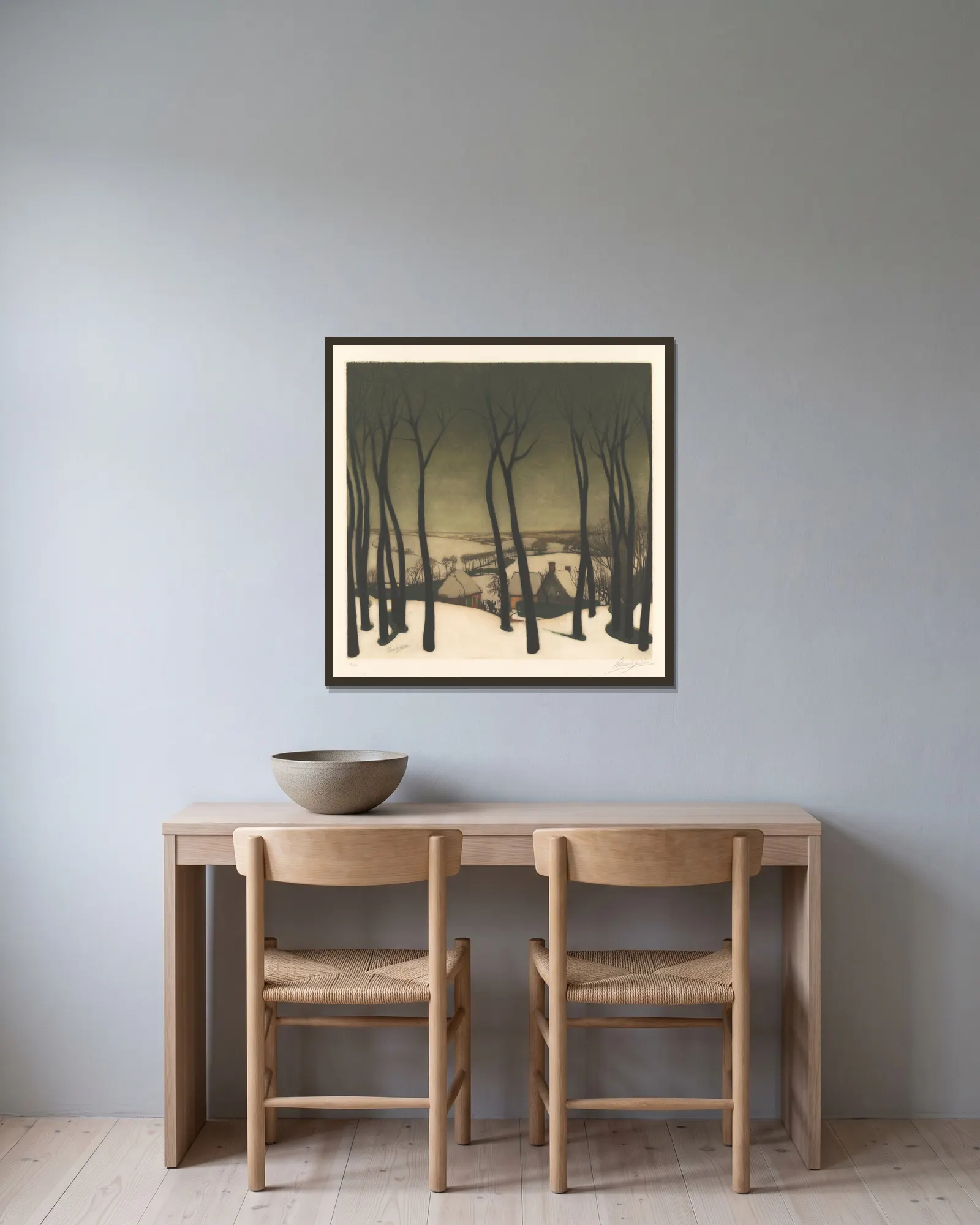 Paysage (20th Century) av Armand Apol inramad på en vägg