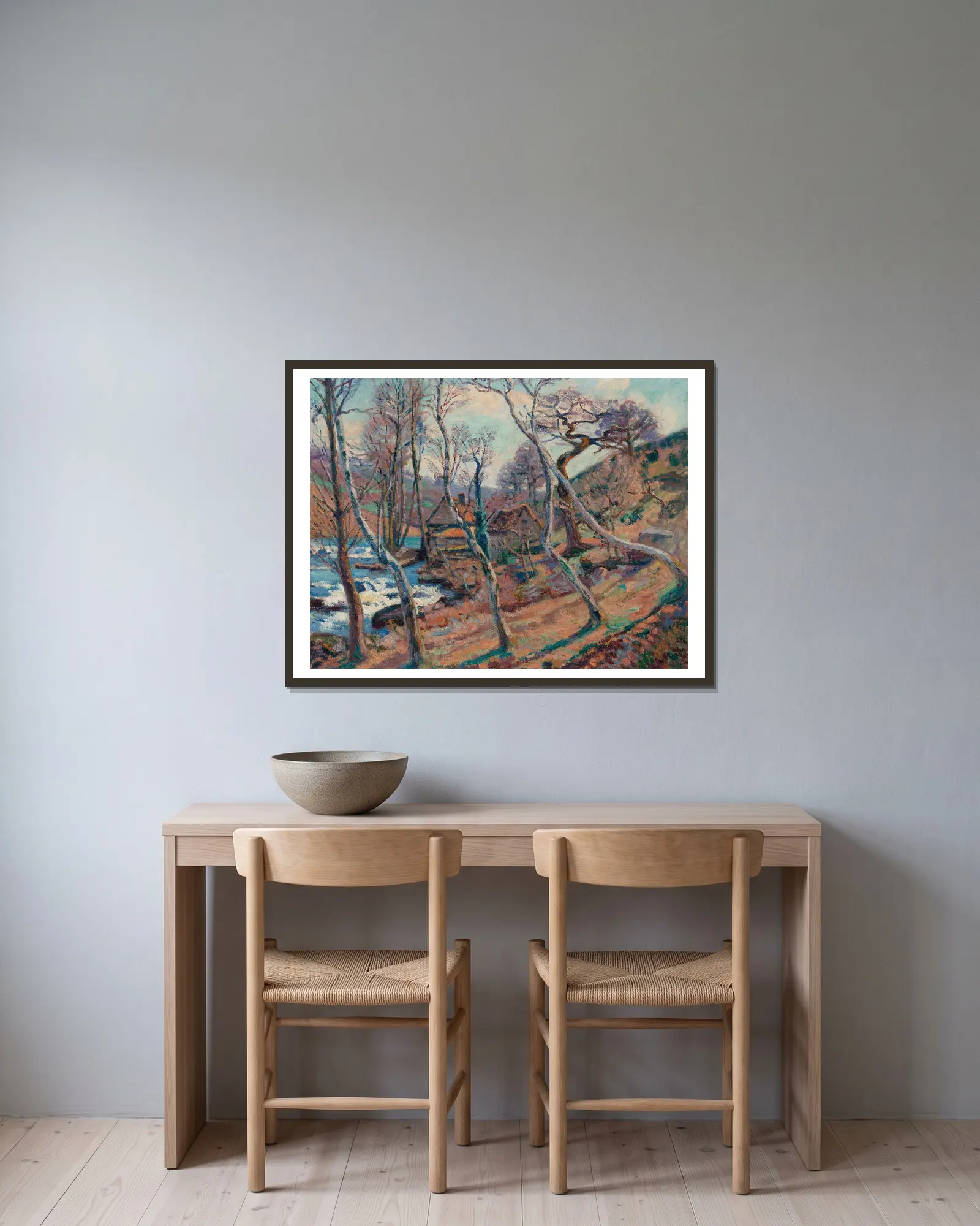 Moulin, Bouchardon av Armand Guillaumin inramad på en vägg