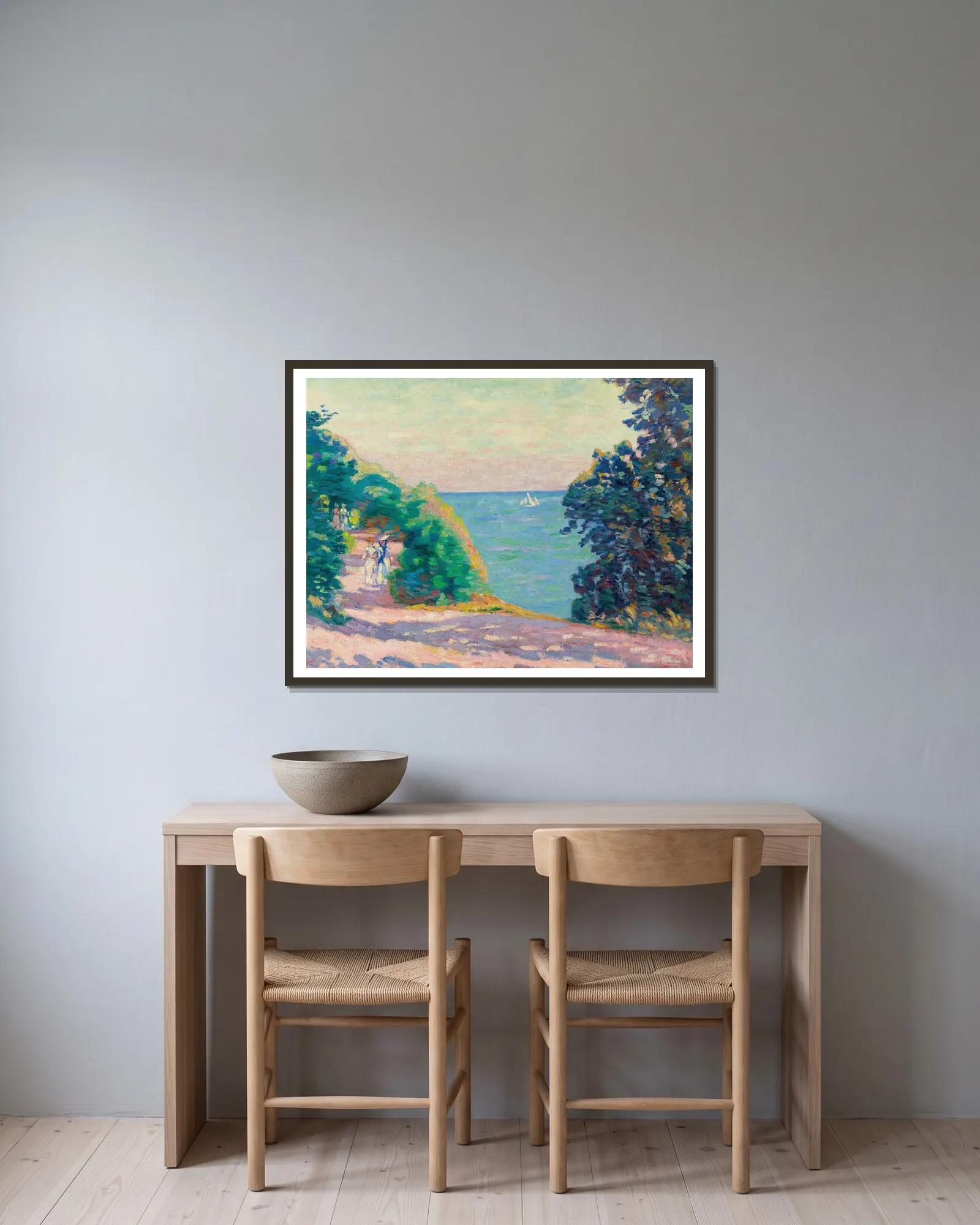 Saint Palais av Armand Guillaumin inramad på en vägg
