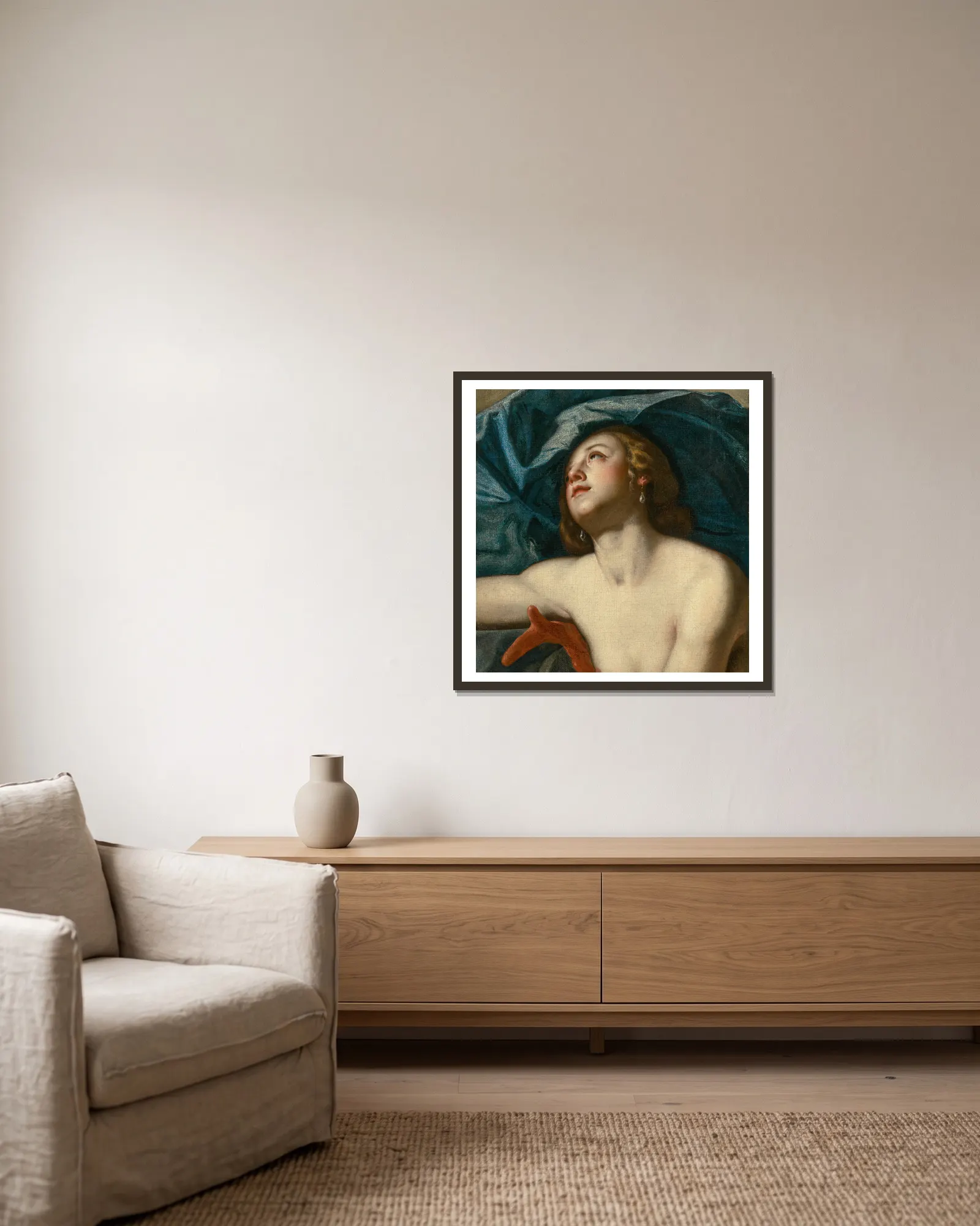 Galatea av Artemisia Gentileschi inramad på en vägg