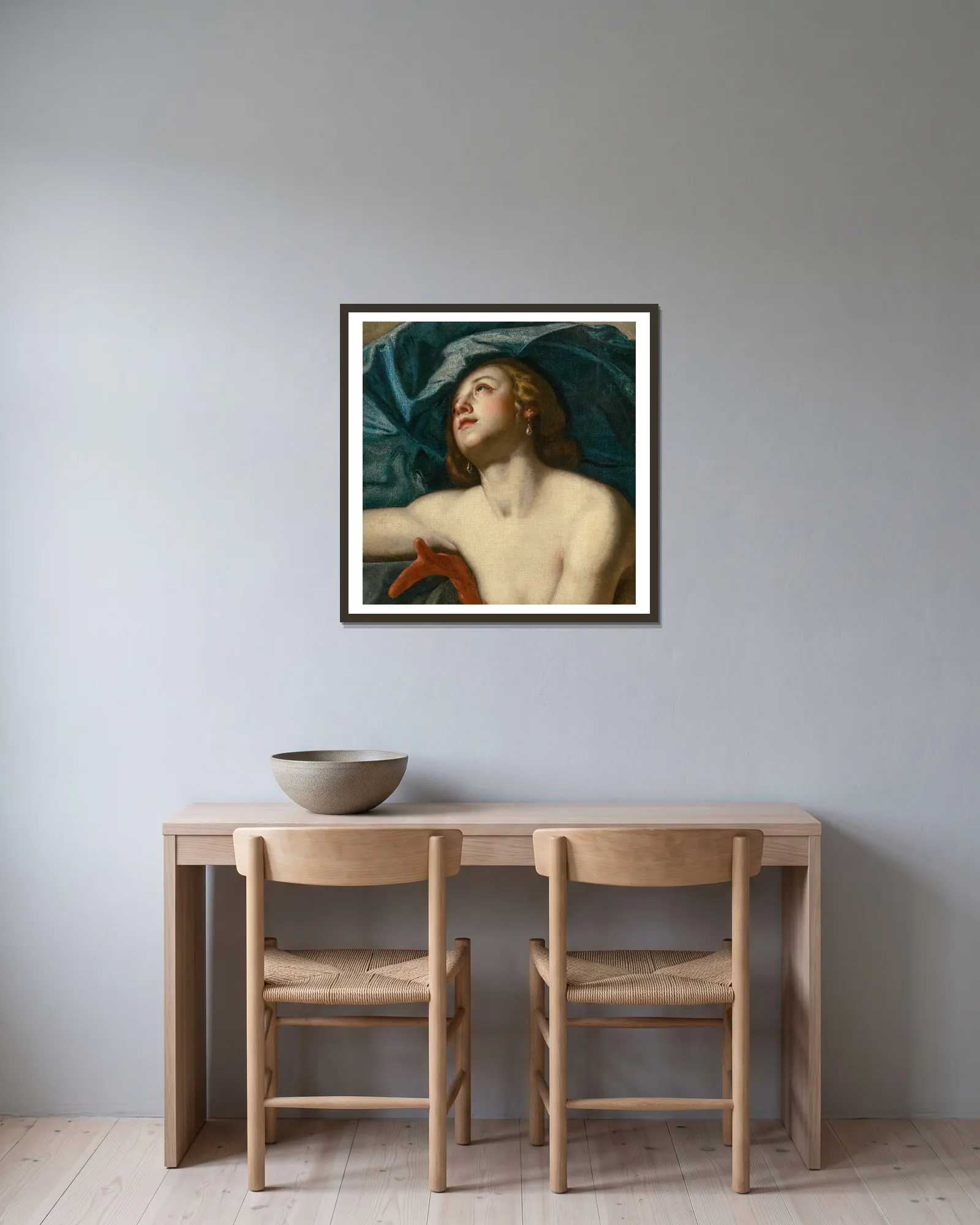 Galatea av Artemisia Gentileschi inramad på en vägg