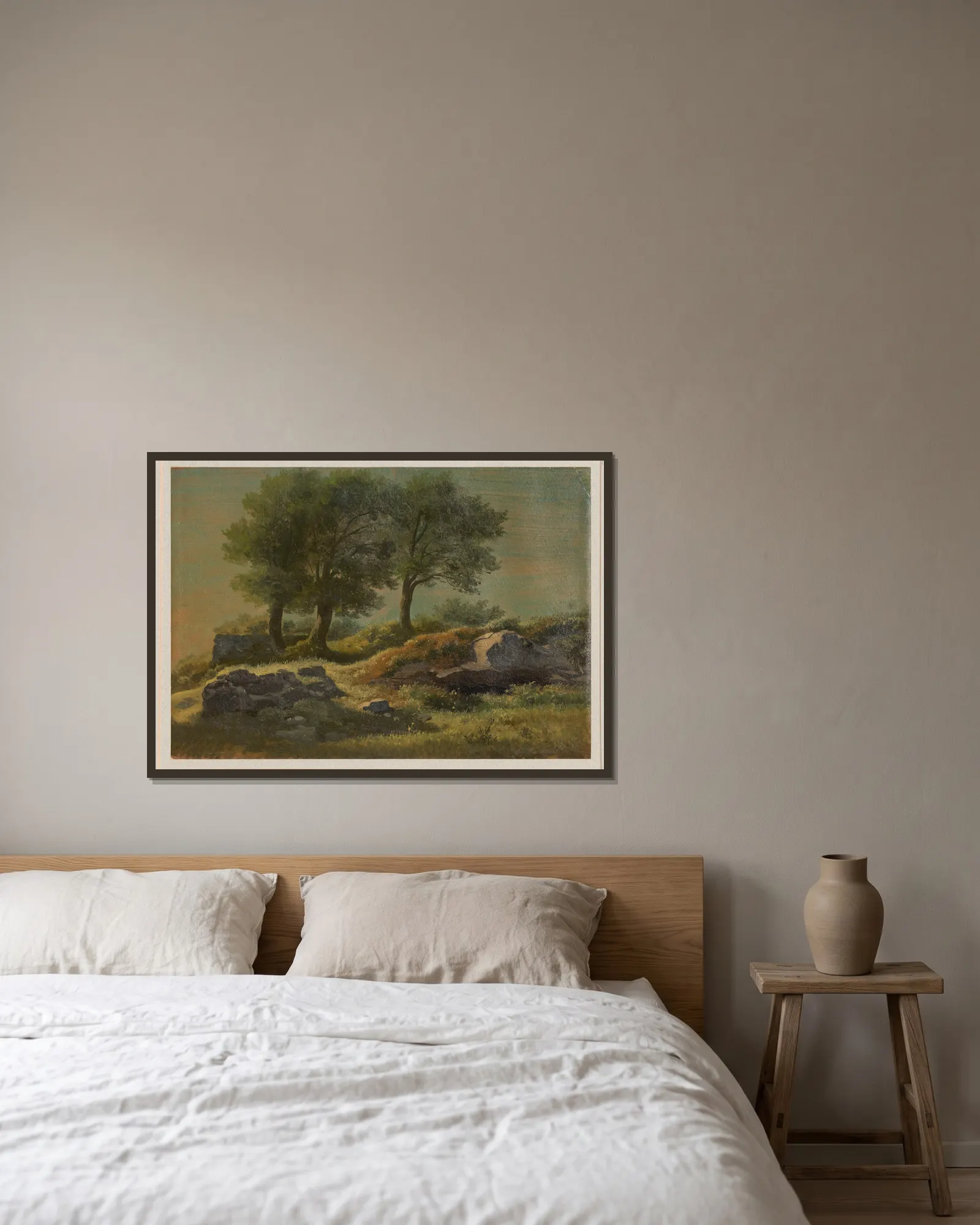 Three trees av Arthur Blaschnik inramad på en vägg