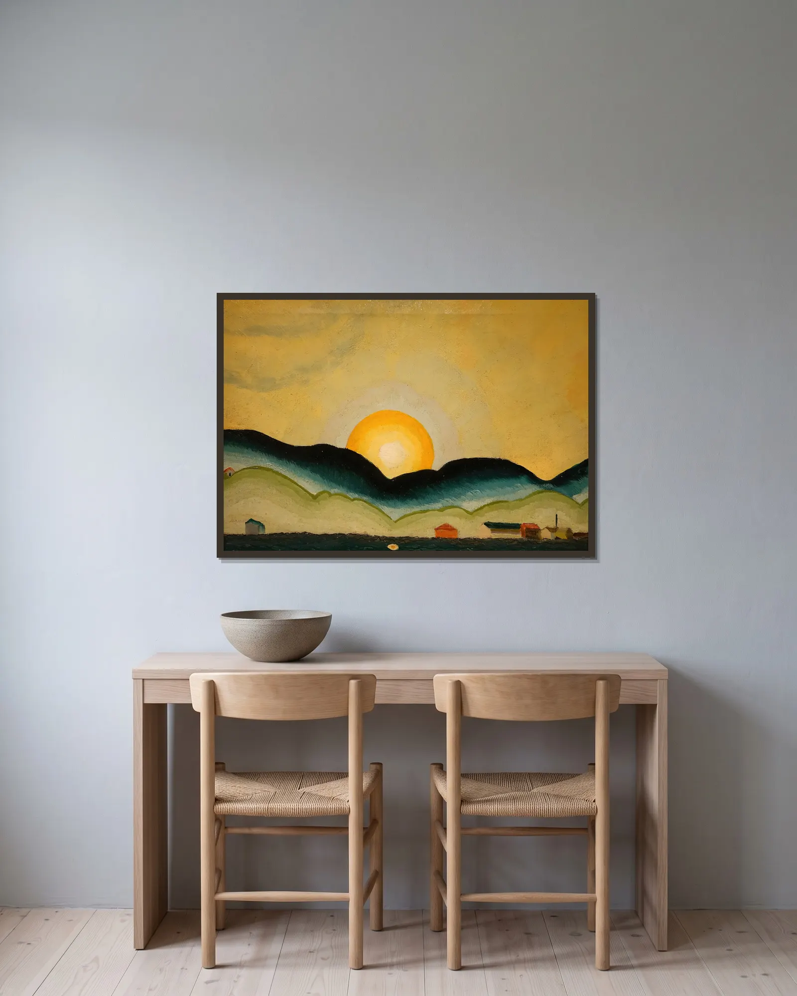 Northport Harbor av Arthur Dove inramad på en vägg