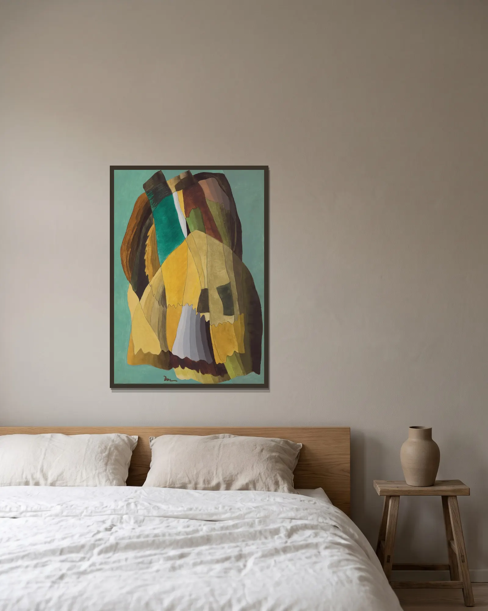 Shore Road av Arthur Dove inramad på en vägg