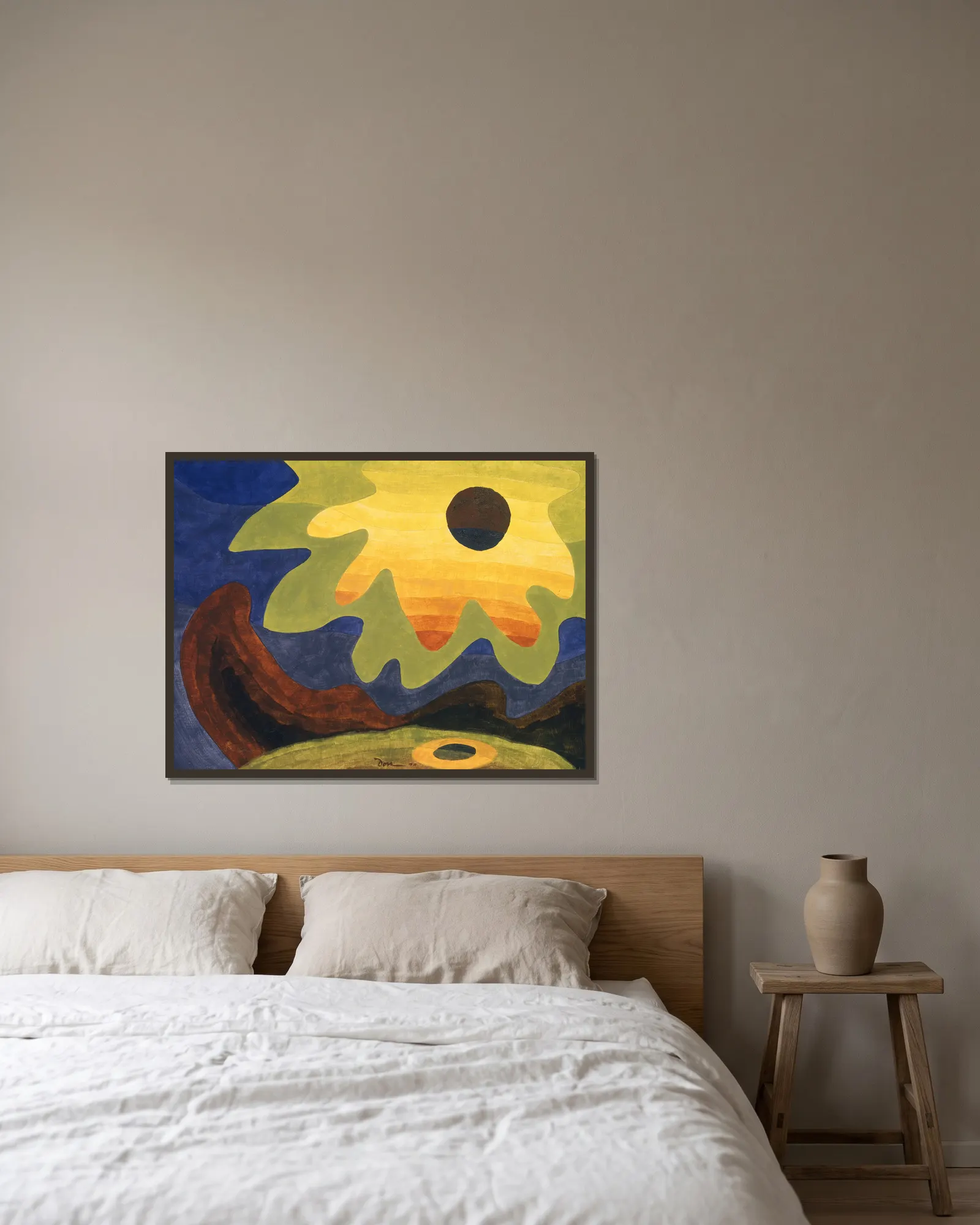 Sun av Arthur Dove inramad på en vägg