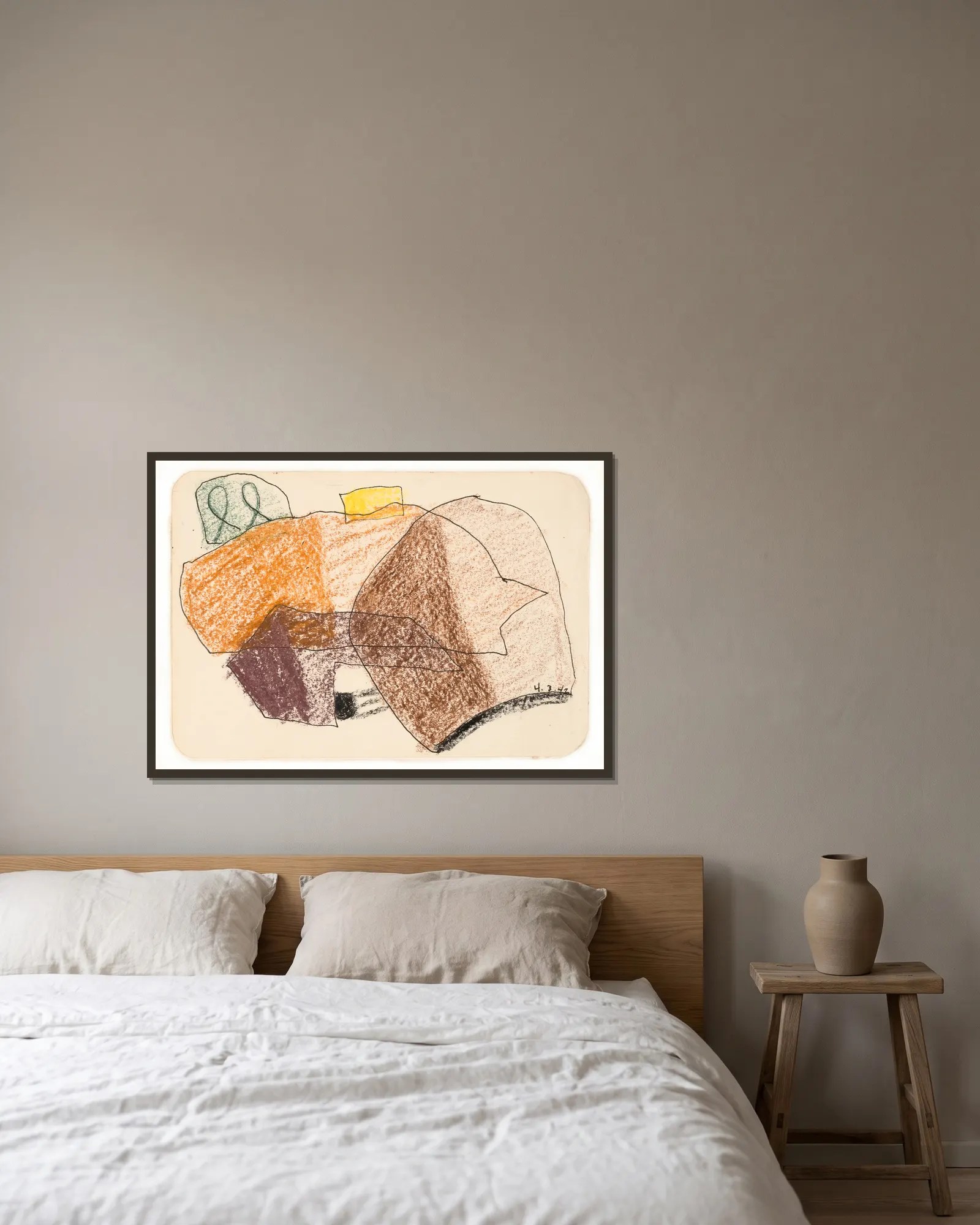 Untitled av Arthur Dove inramad på en vägg