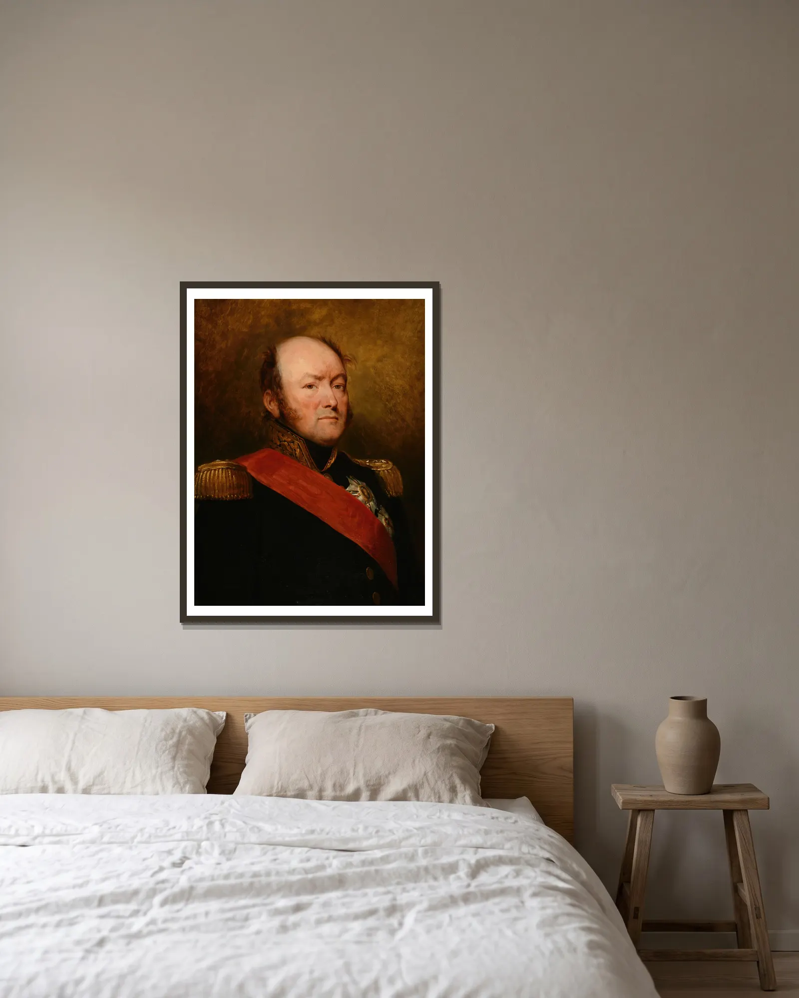 Comte Drouet d’Erlon av Ary Scheffer inramad på en vägg
