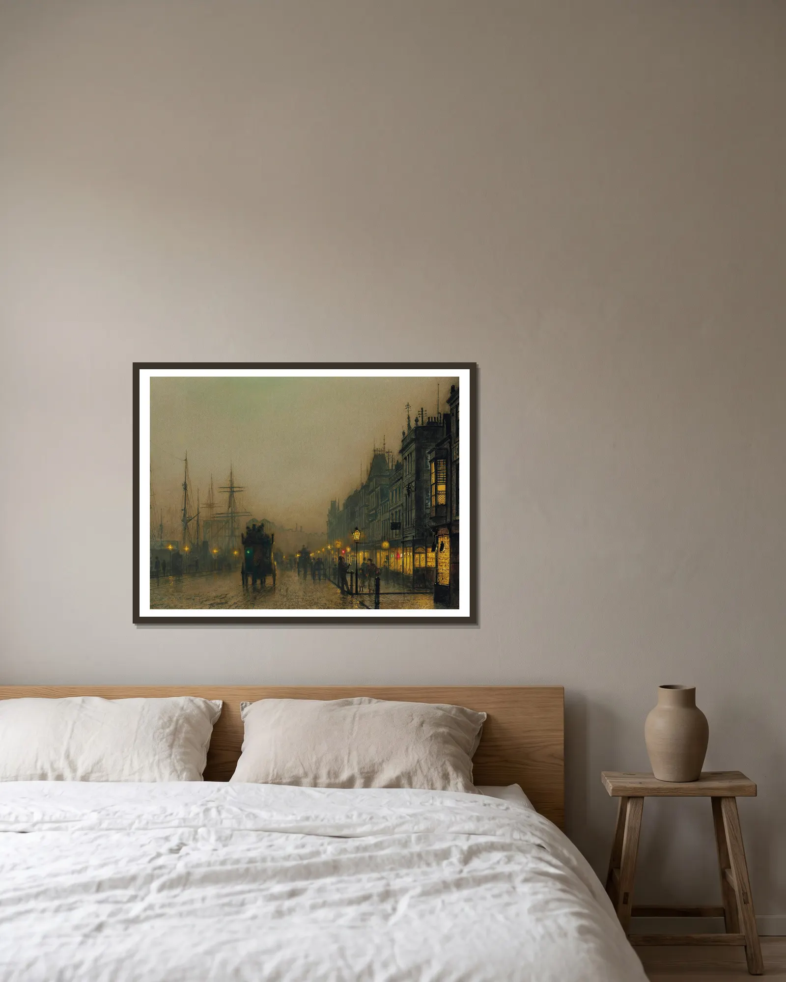 Reekie, Glasgow – nr 1 av John Atkinson Grimshaw inramad på en vägg