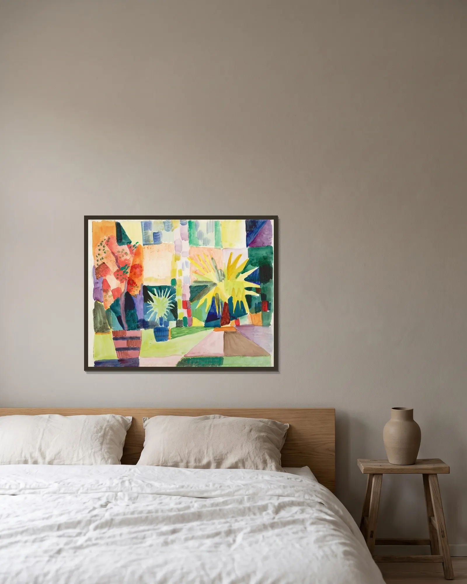Arden on Lake Thun av August Macke inramad på en vägg