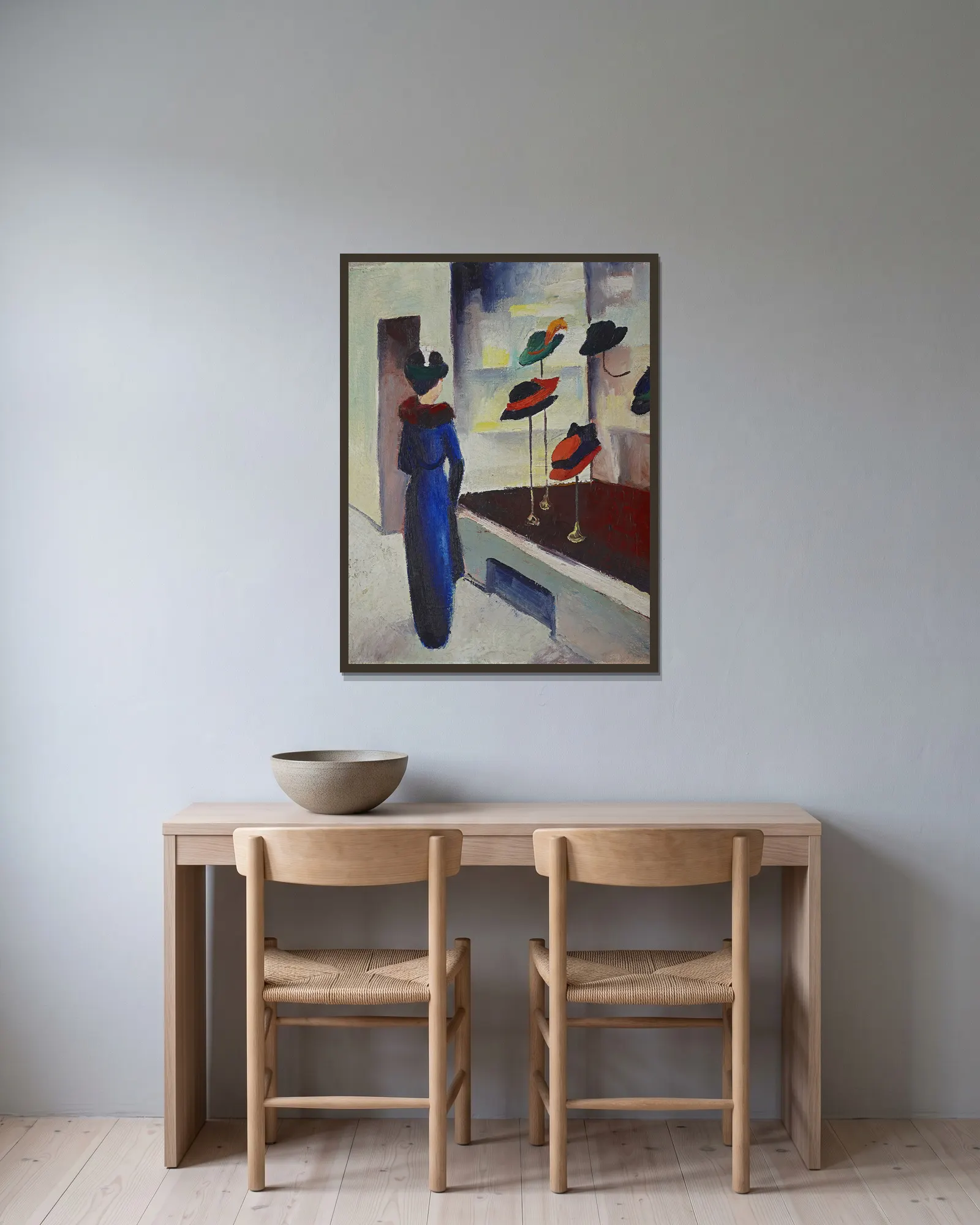 Hat shop av August Macke inramad på en vägg