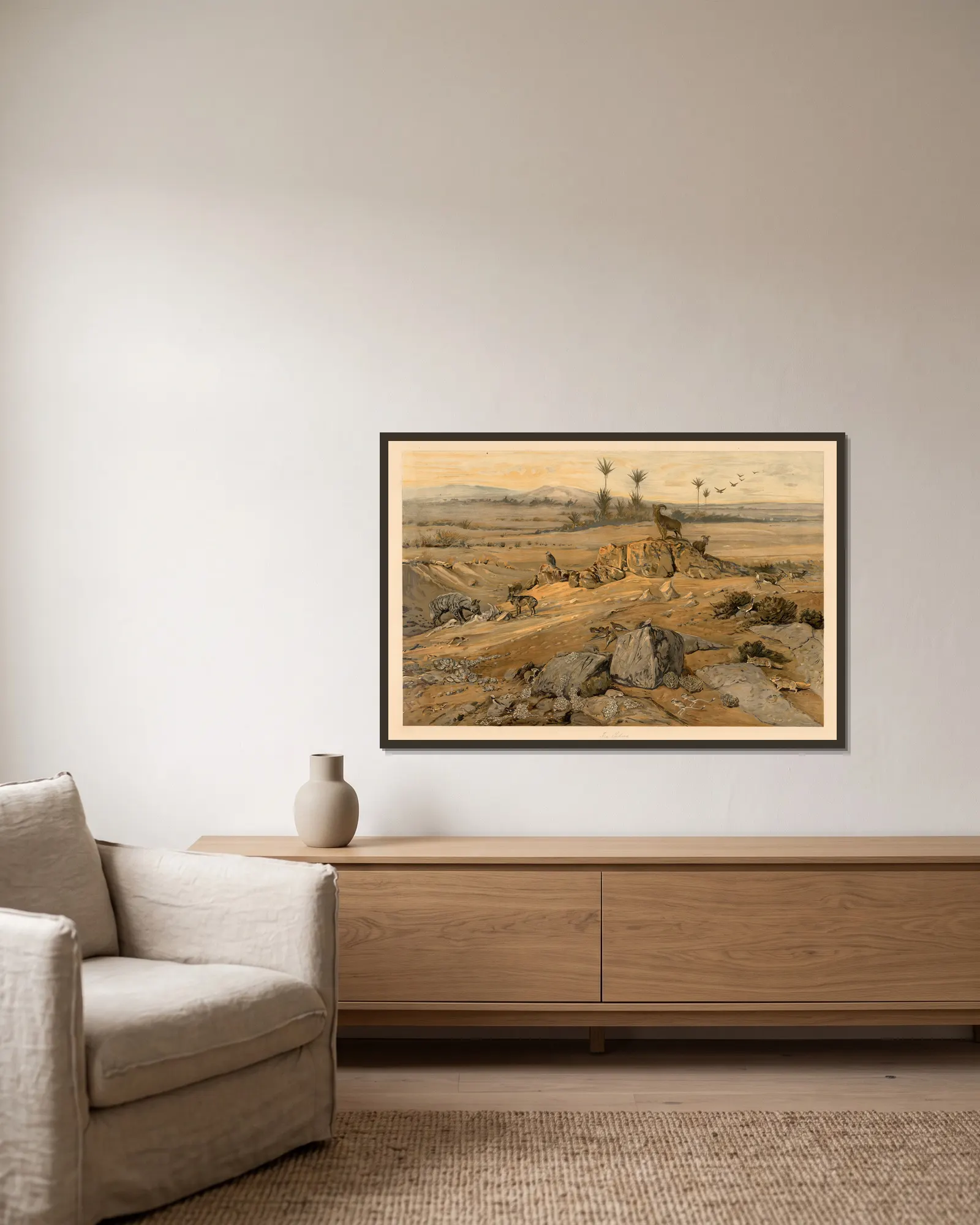 From the Sahara av August Specht inramad på en vägg
