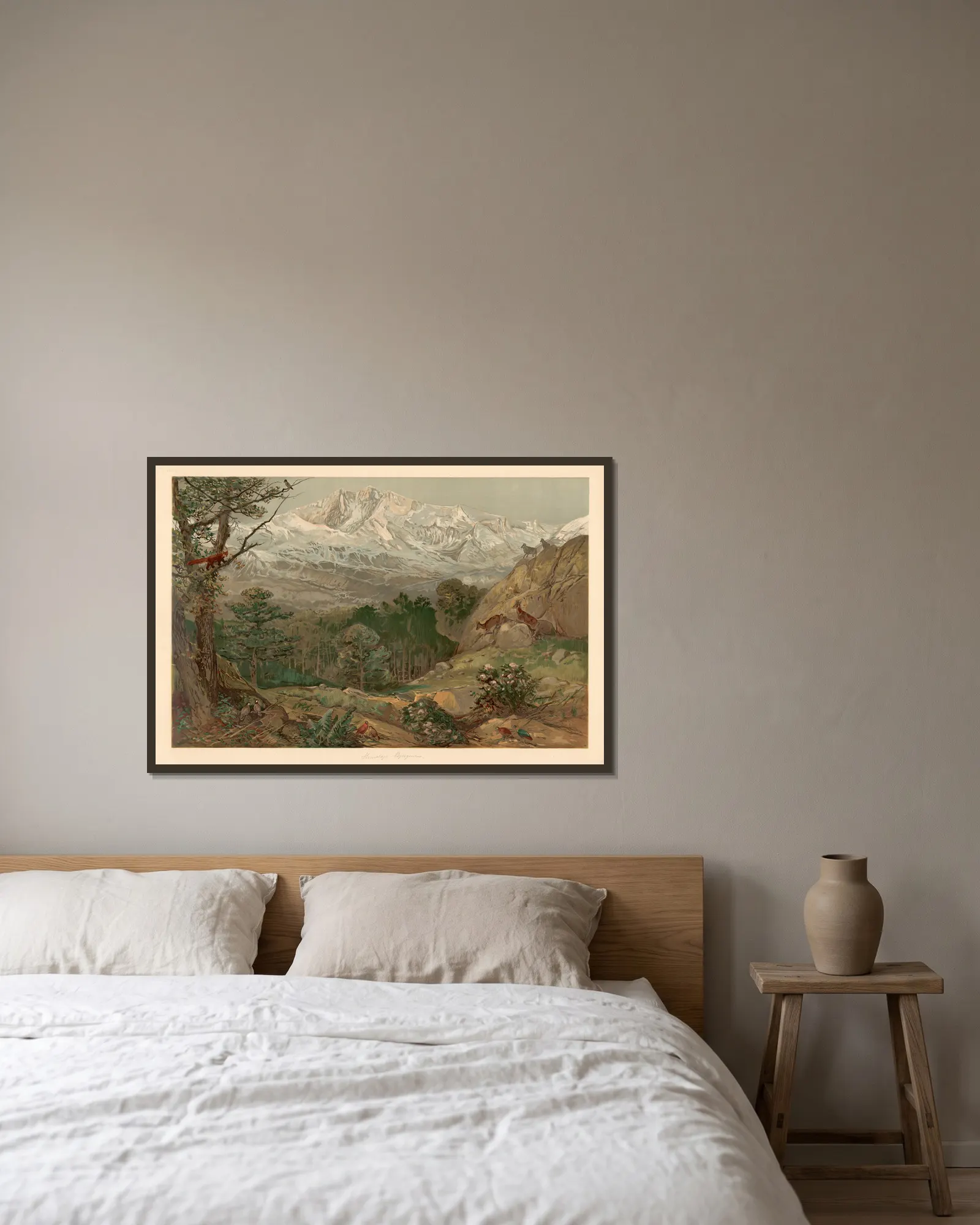 Himalayan Mountains av August Specht inramad på en vägg