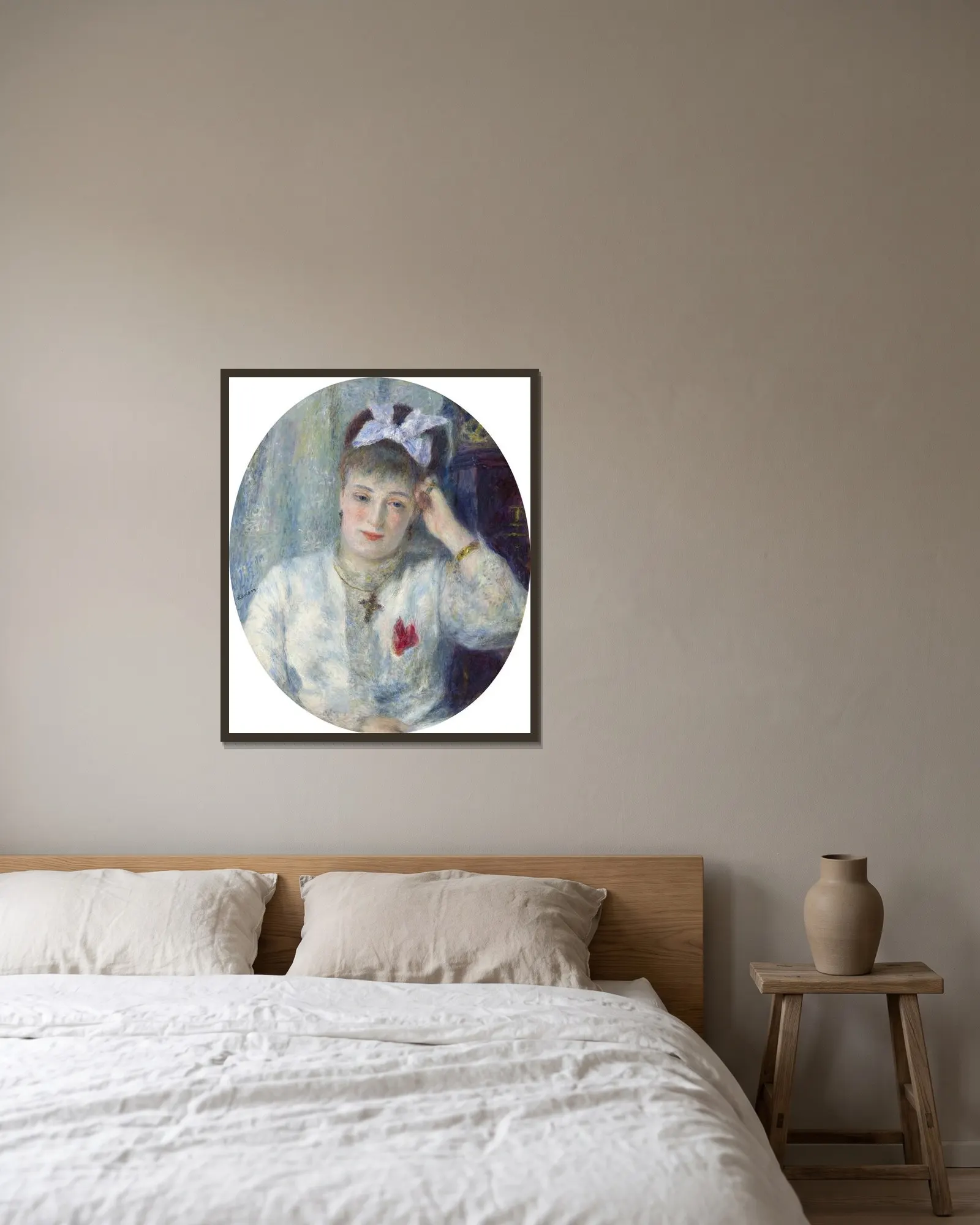 Marie Murer av Pierre-Auguste Renoir inramad på en vägg
