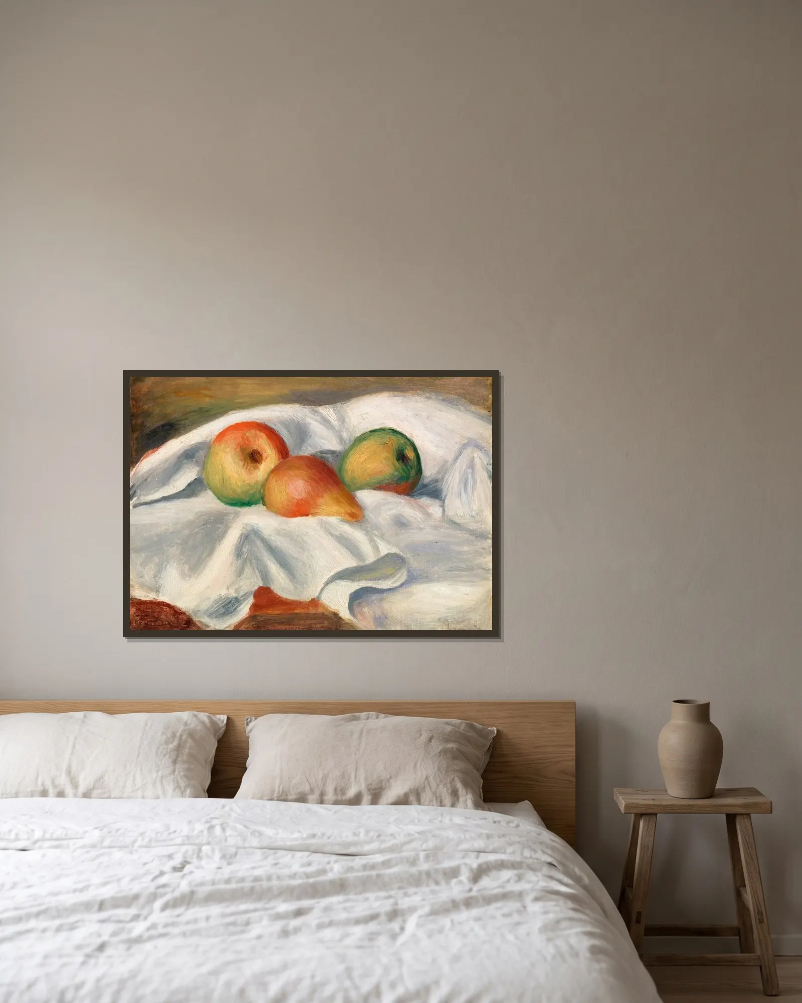 Pears (Poires) av Pierre-Auguste Renoir inramad på en vägg