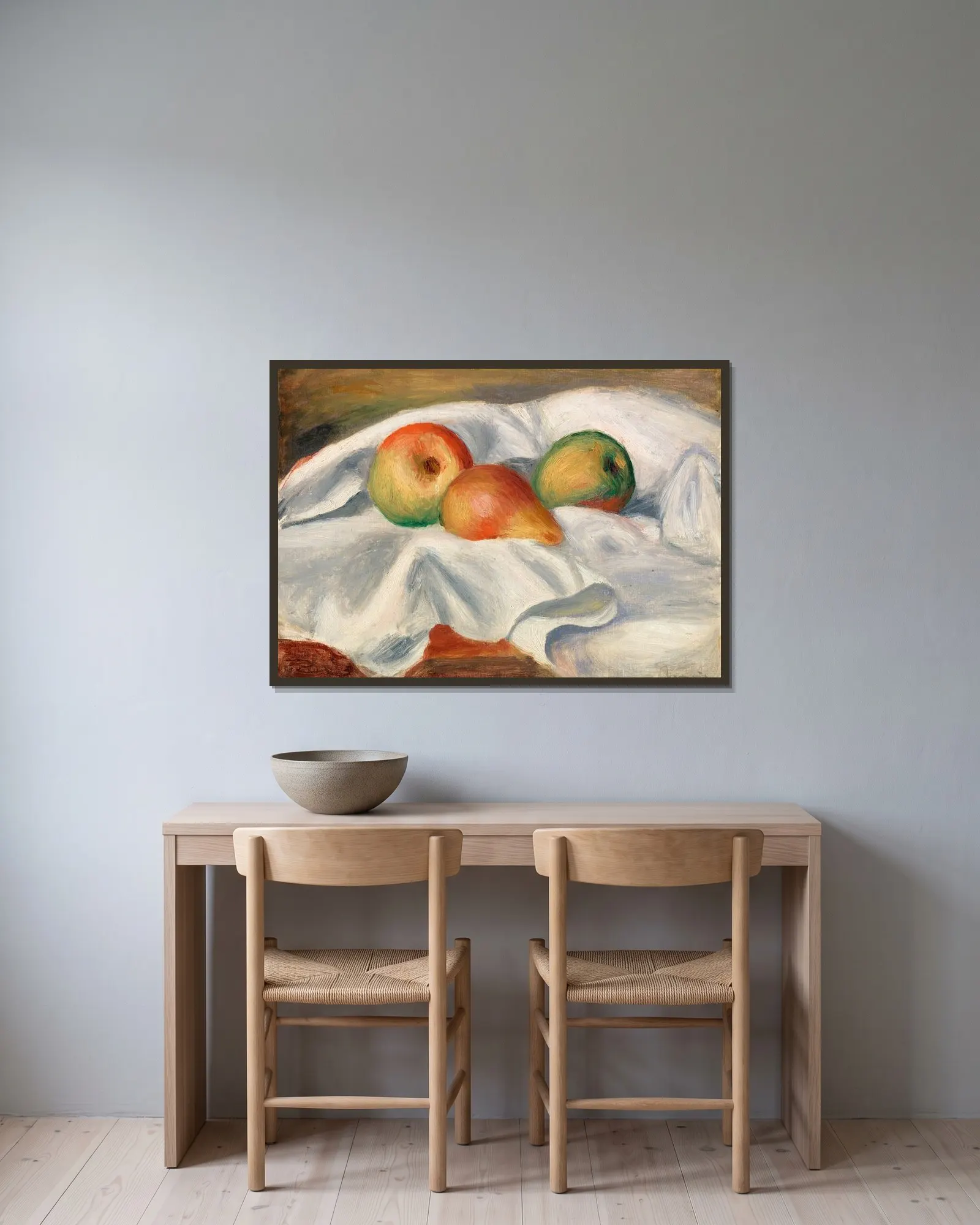 Pears (Poires) av Pierre-Auguste Renoir inramad på en vägg