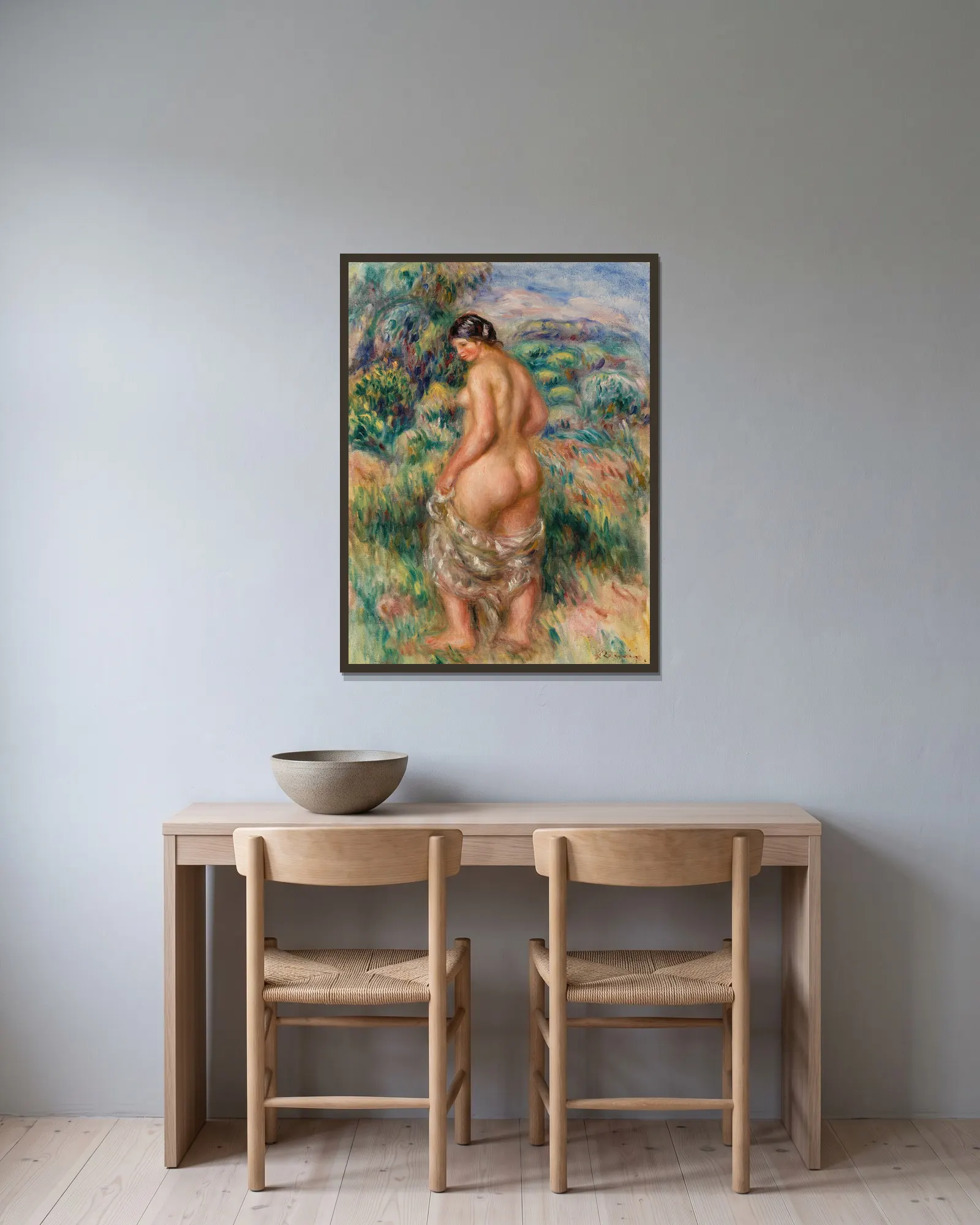 Standing Bather (Baigneuse debout) av Pierre-Auguste Renoir inramad på en vägg