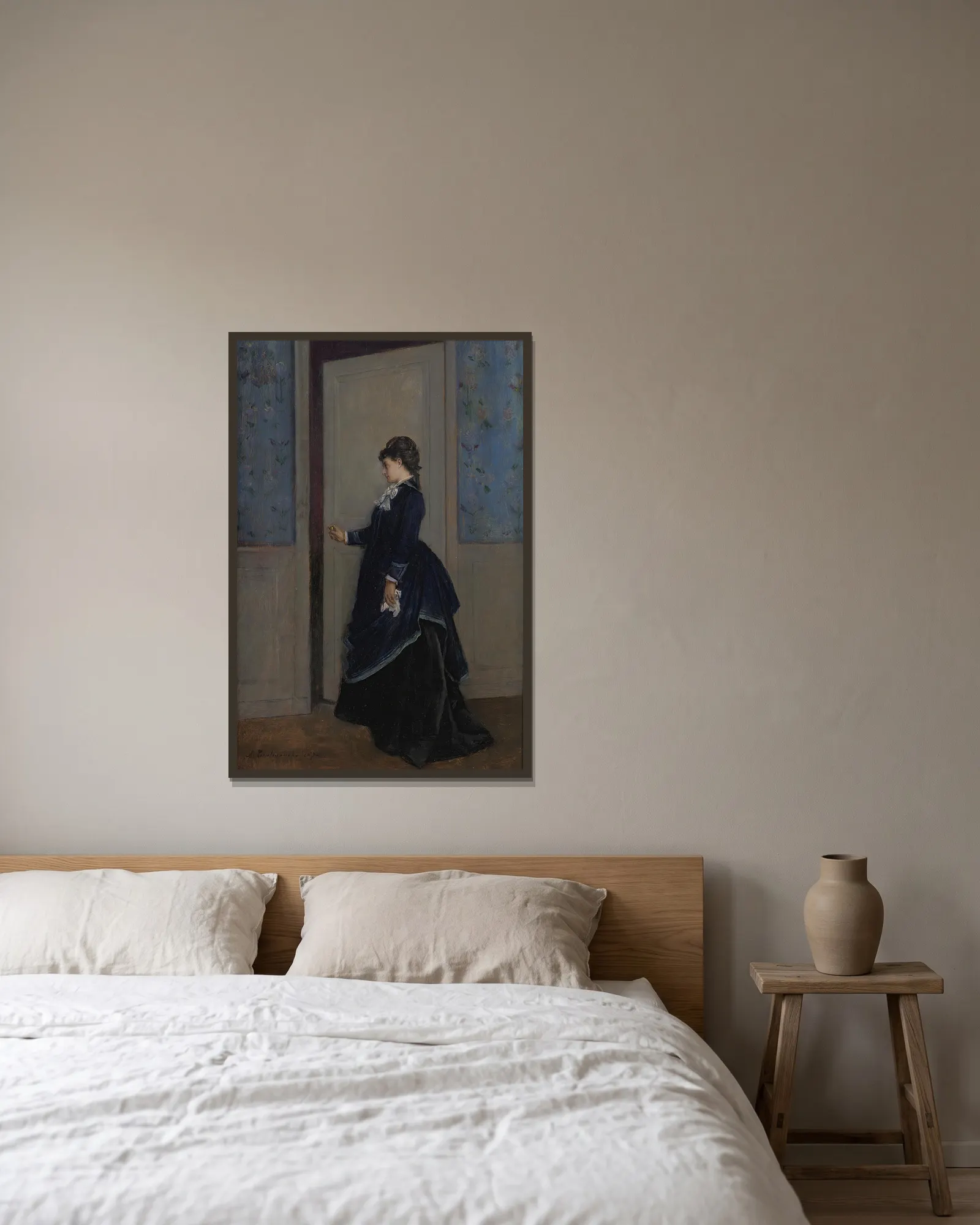 An Elegant Lady av Auguste Toulmouche inramad på en vägg