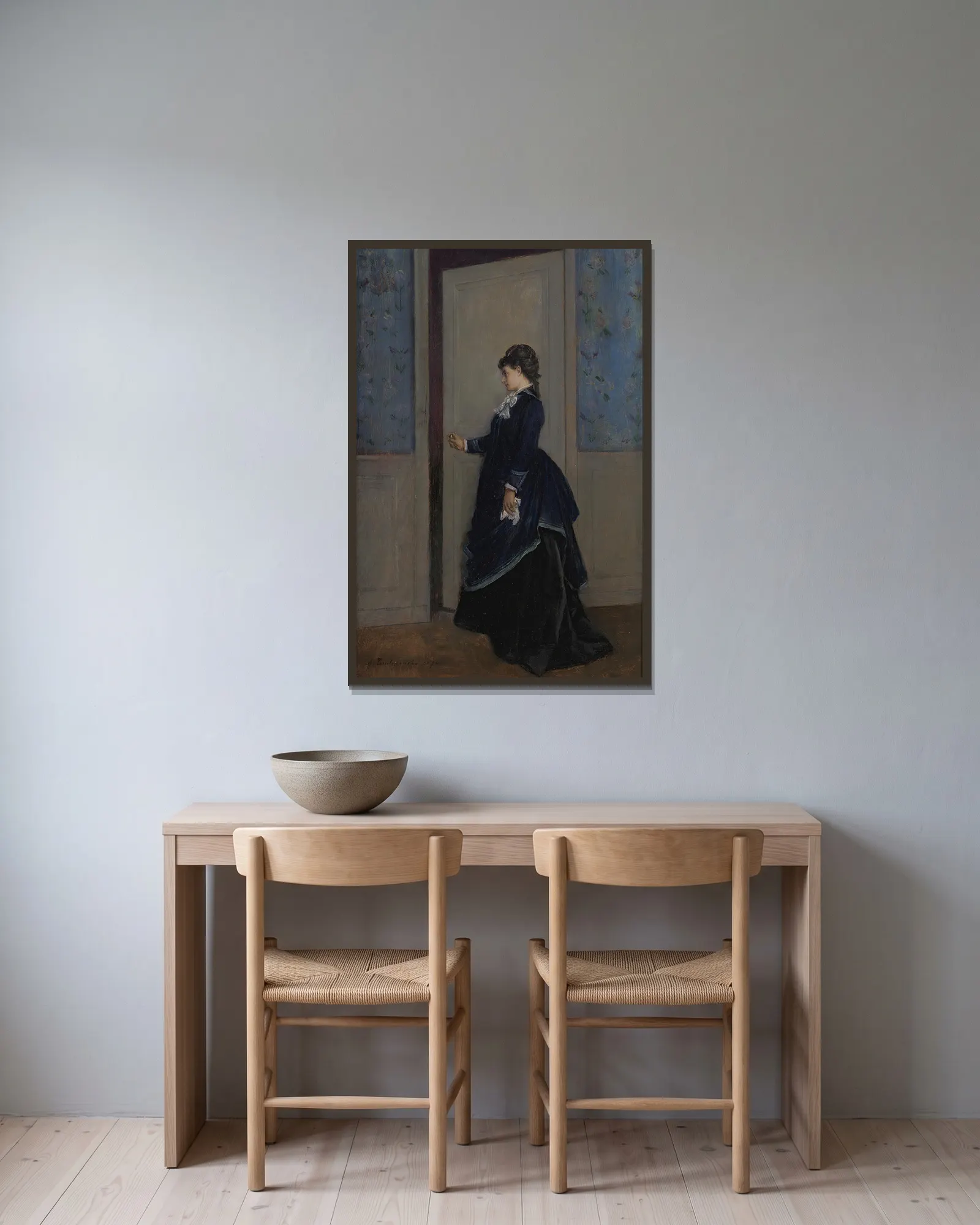 An Elegant Lady av Auguste Toulmouche inramad på en vägg