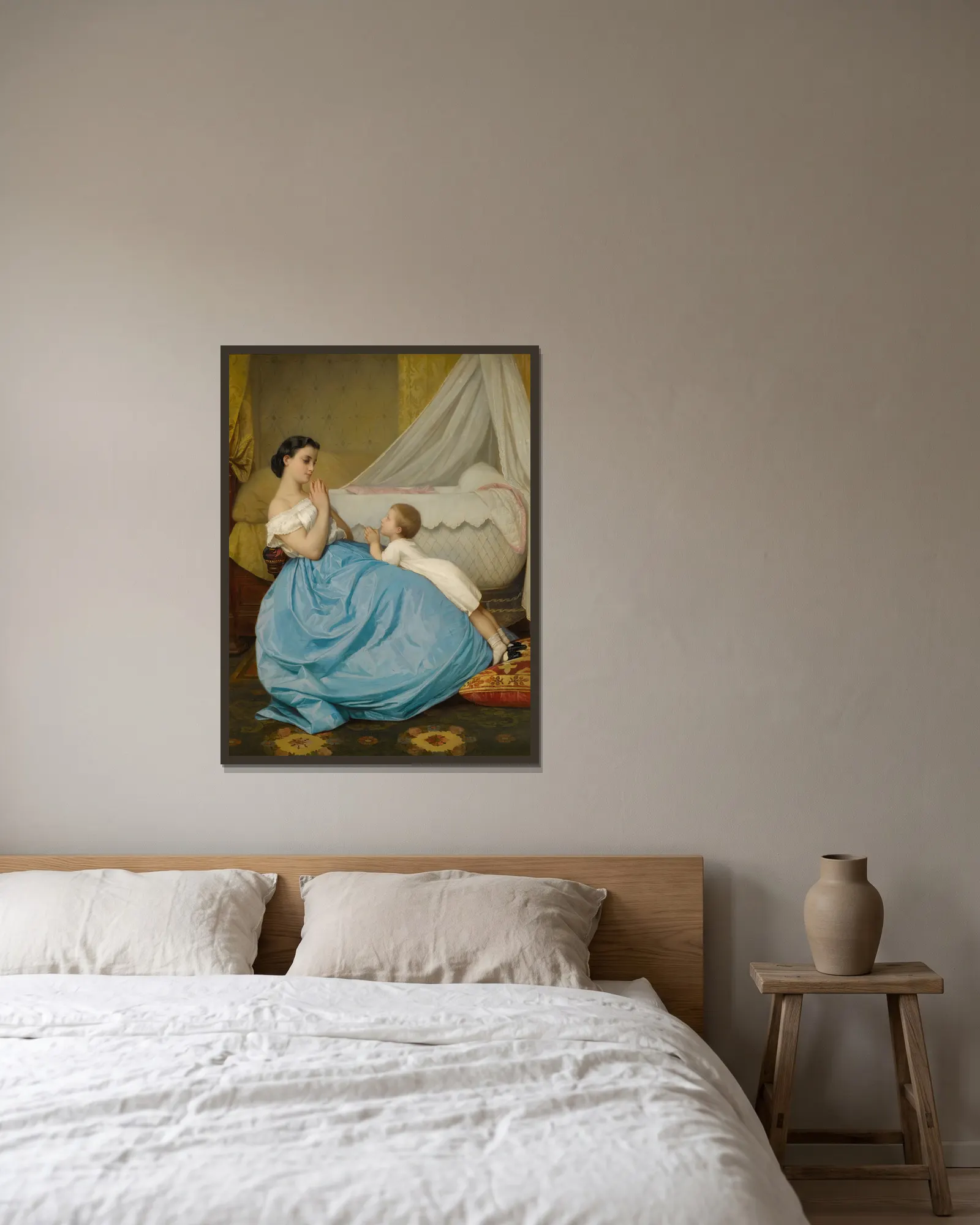 La Prière av Auguste Toulmouche inramad på en vägg