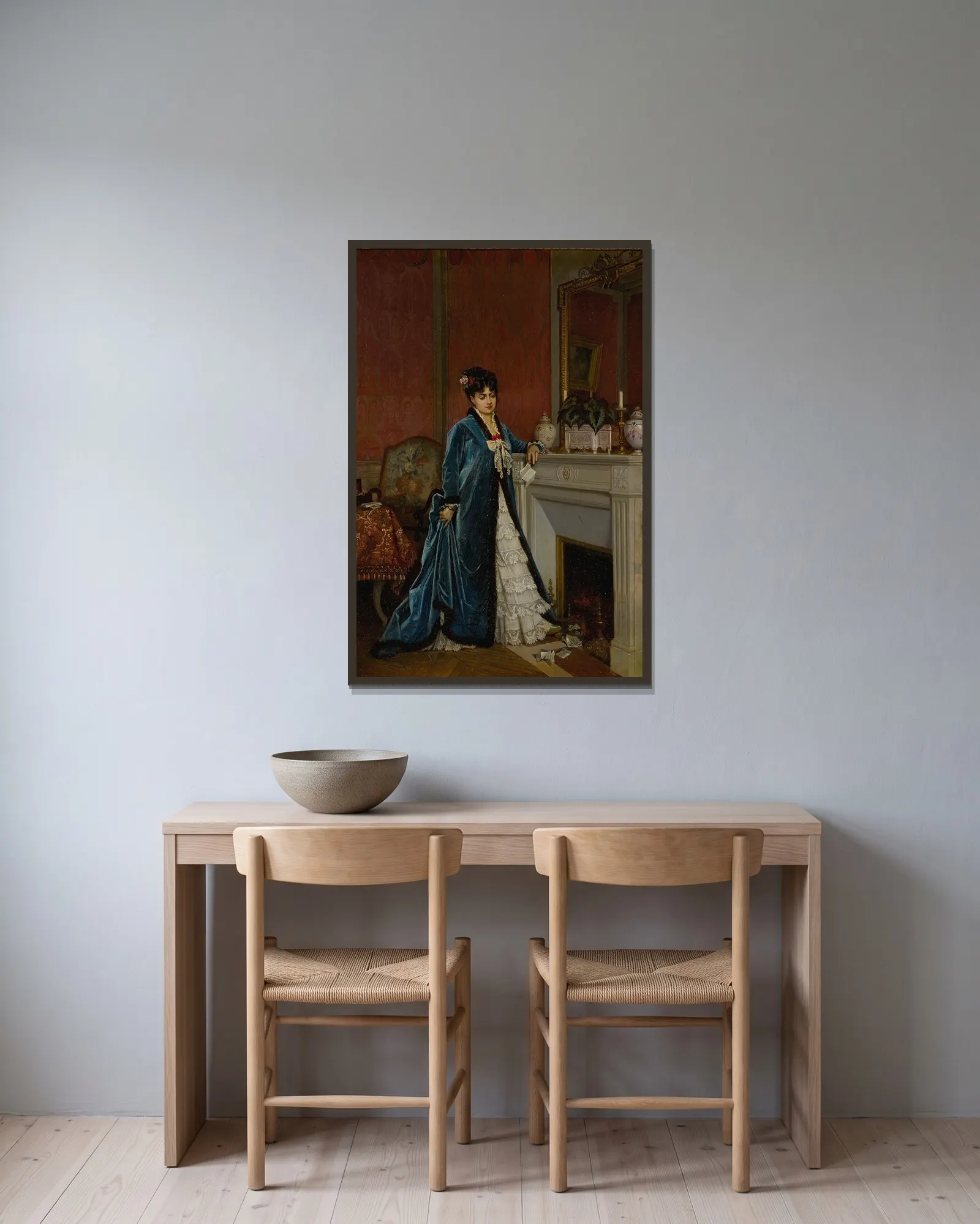News From Afar av Auguste Toulmouche inramad på en vägg
