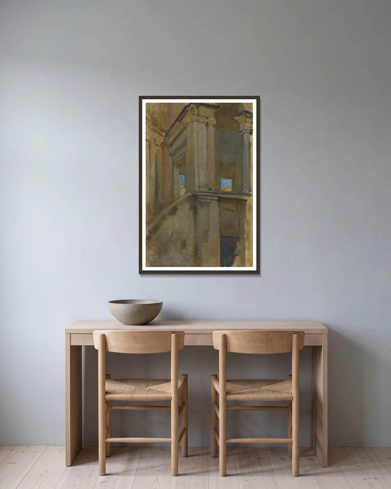 Architectural Study av Edwin Austin Abbey inramad på en vägg