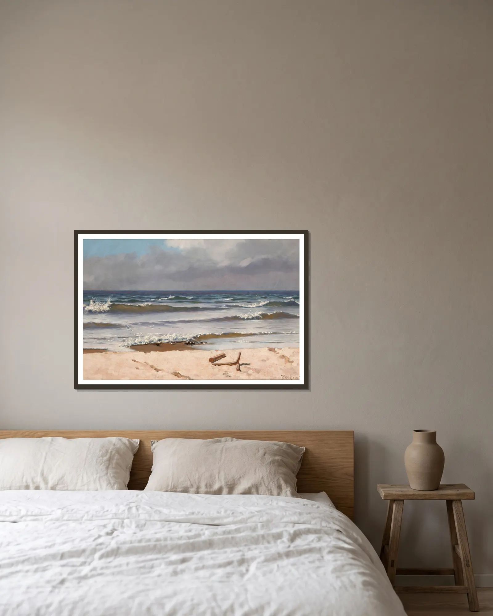 Coast at Połąga av Stanisław Witkiewicz inramad på en vägg