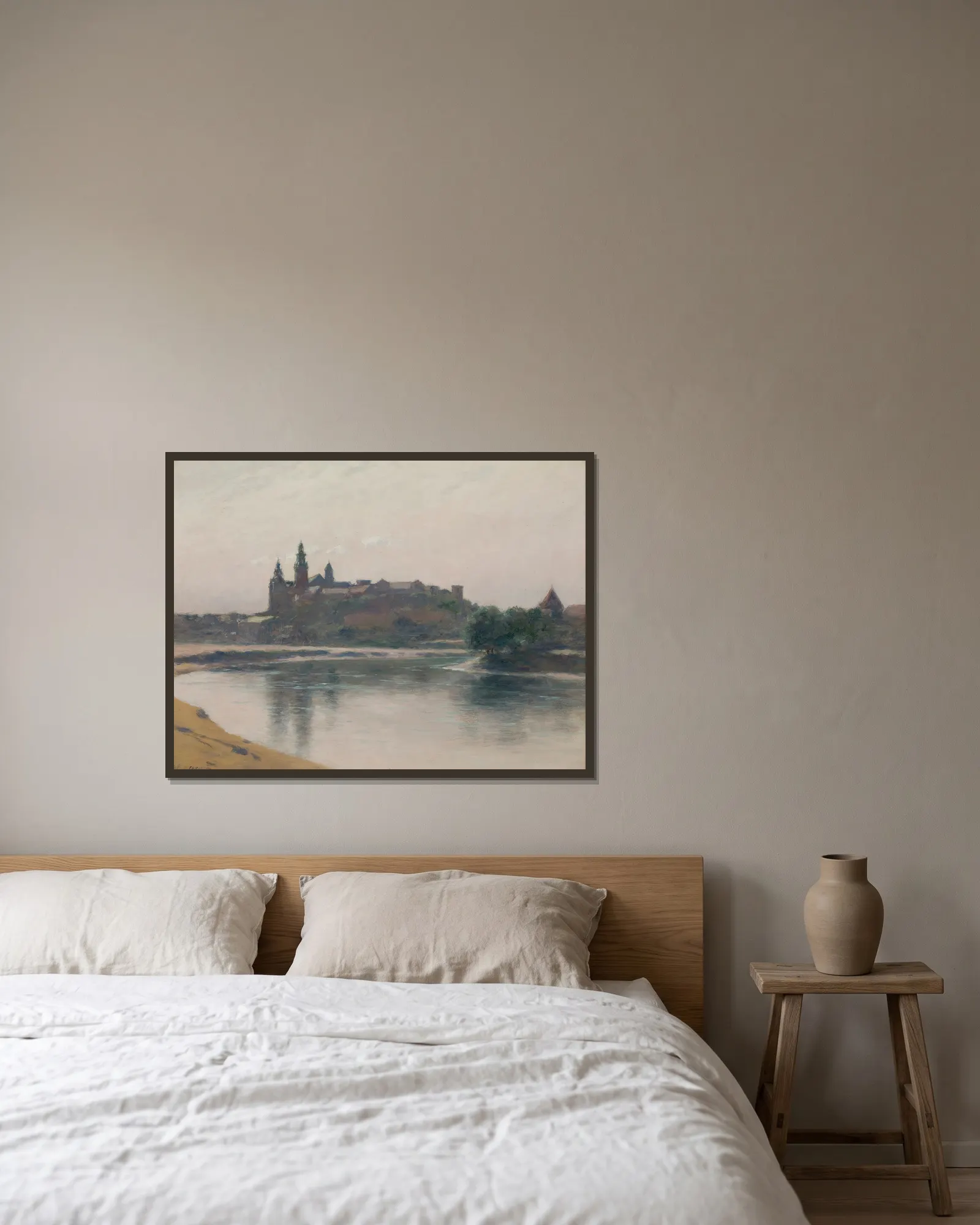 Wawel from the Vistula Side av Stanisław Witkiewicz inramad på en vägg