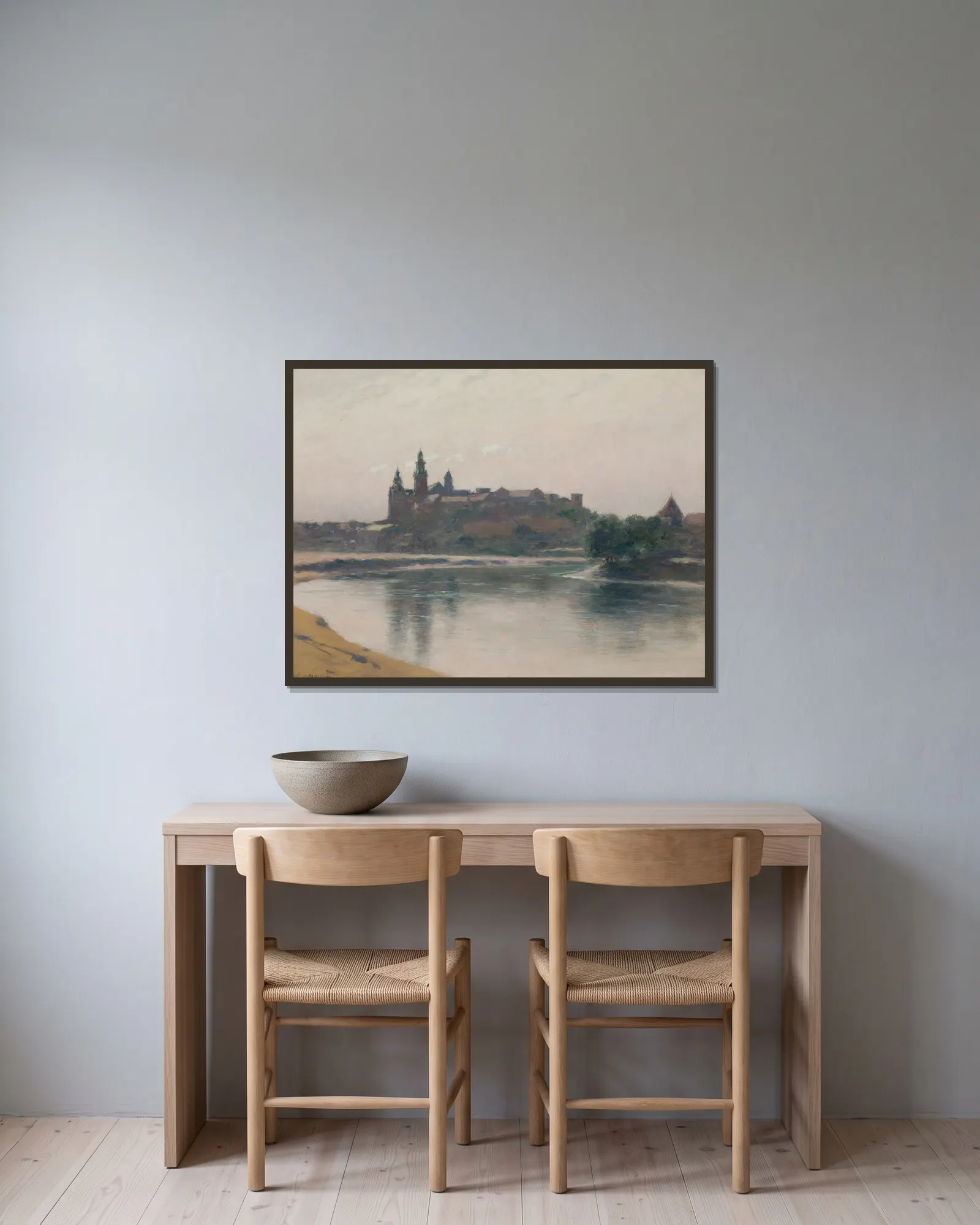 Wawel from the Vistula Side av Stanisław Witkiewicz inramad på en vägg