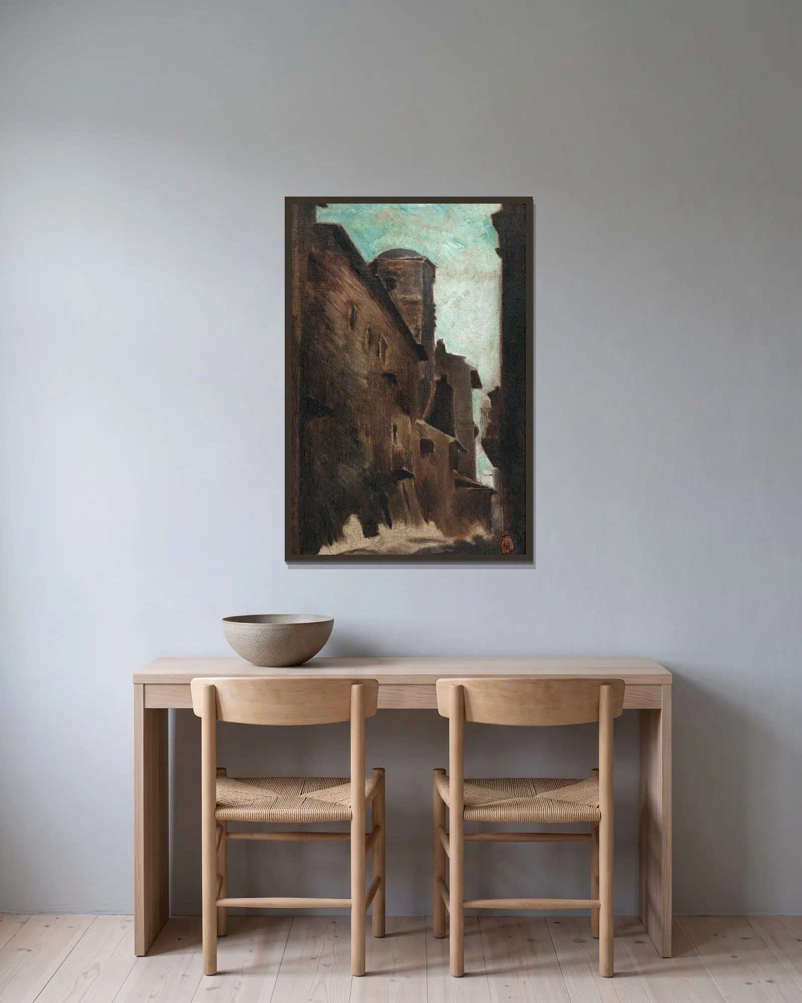 Une rue av Jean-Baptiste Carpeaux inramad på en vägg