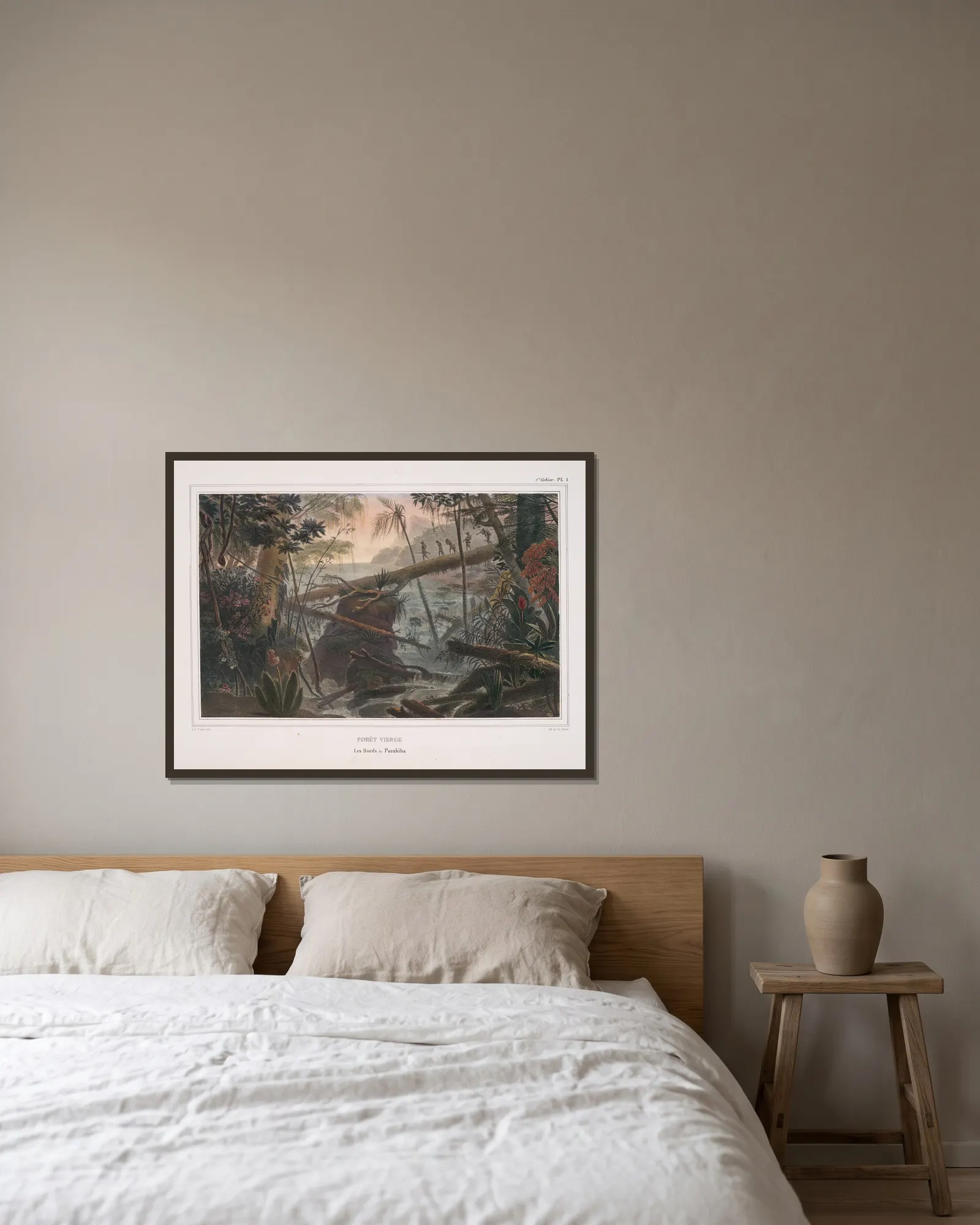 Forêt vierge av Jean Baptiste Debret inramad på en vägg